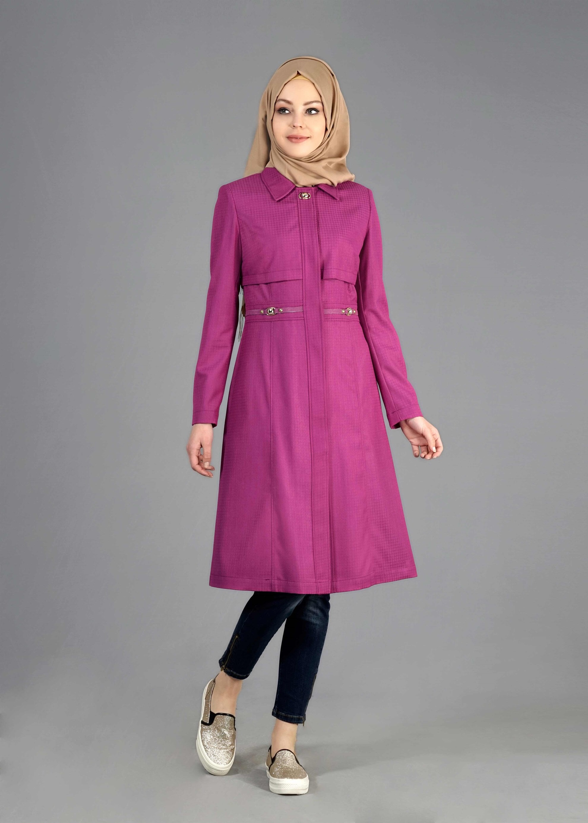 Tesettür giyim FUŞYA 1786 Crista Tesettür 652 Trech 38/44 TEK38
