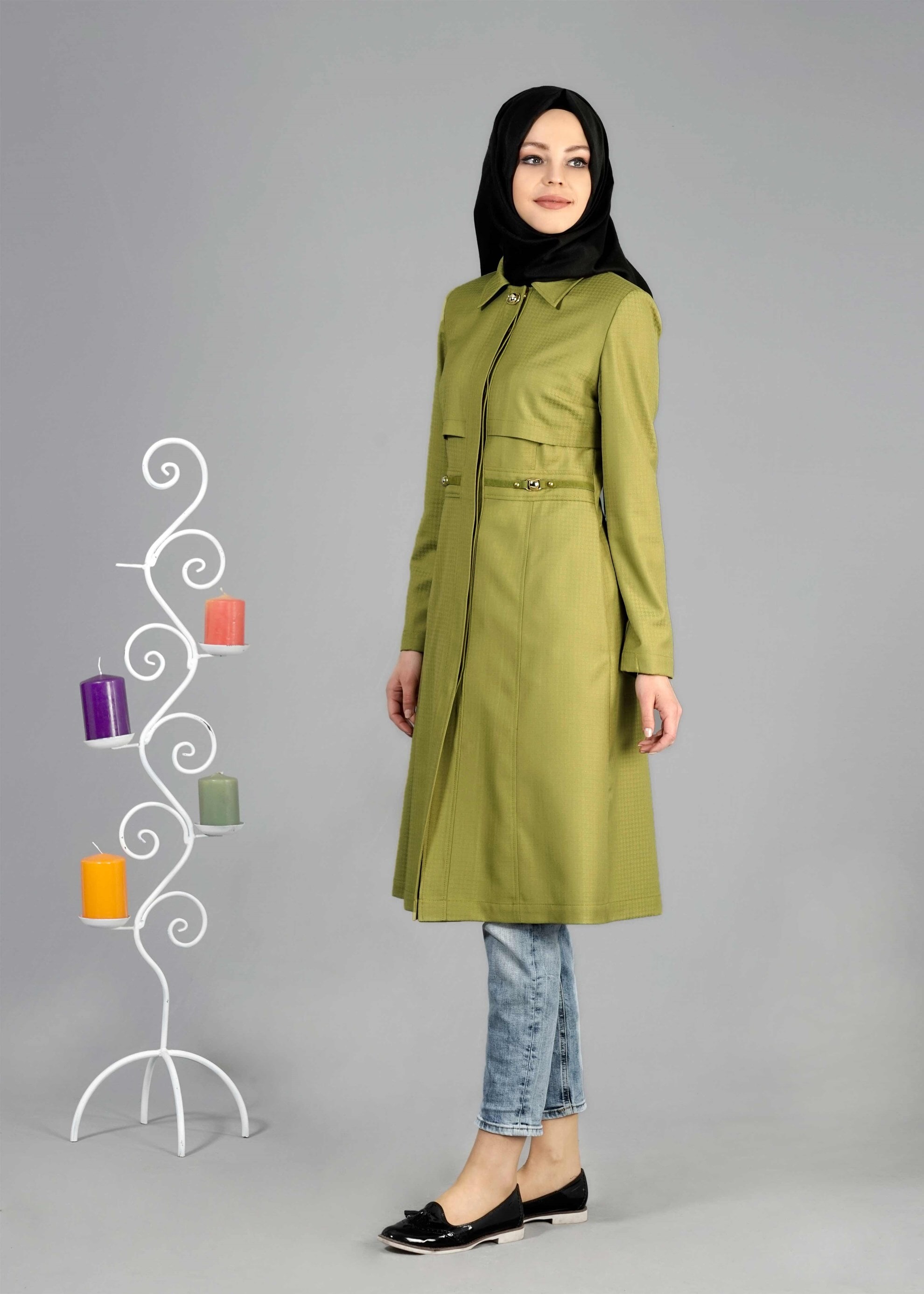 Tesettür giyim YEŞİL 1786 Crista Tesettür 652 Trech 38/44 TEK38