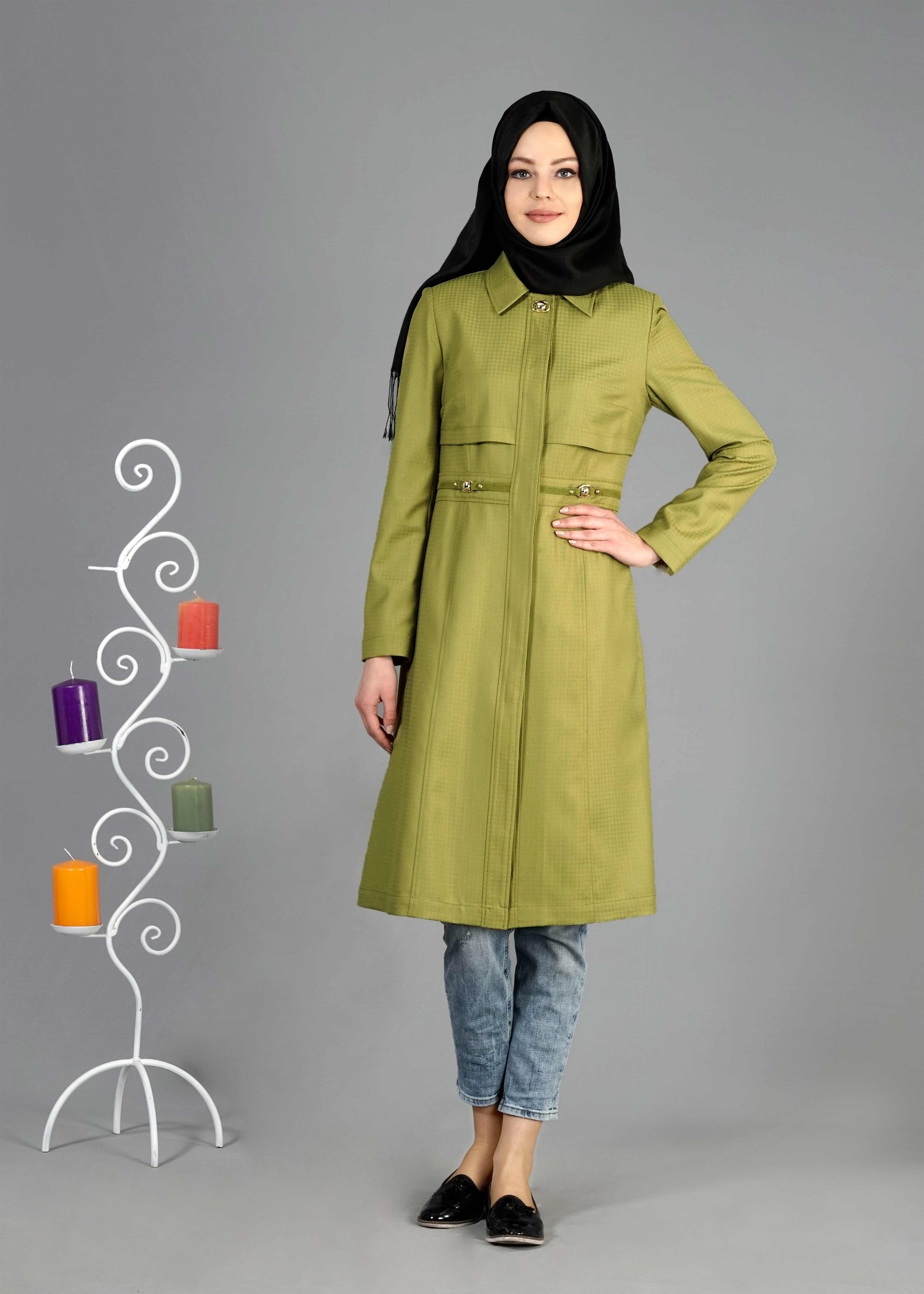 Tesettür giyim YEŞİL 1786 Crista Tesettür 652 Trech 38/44 TEK38