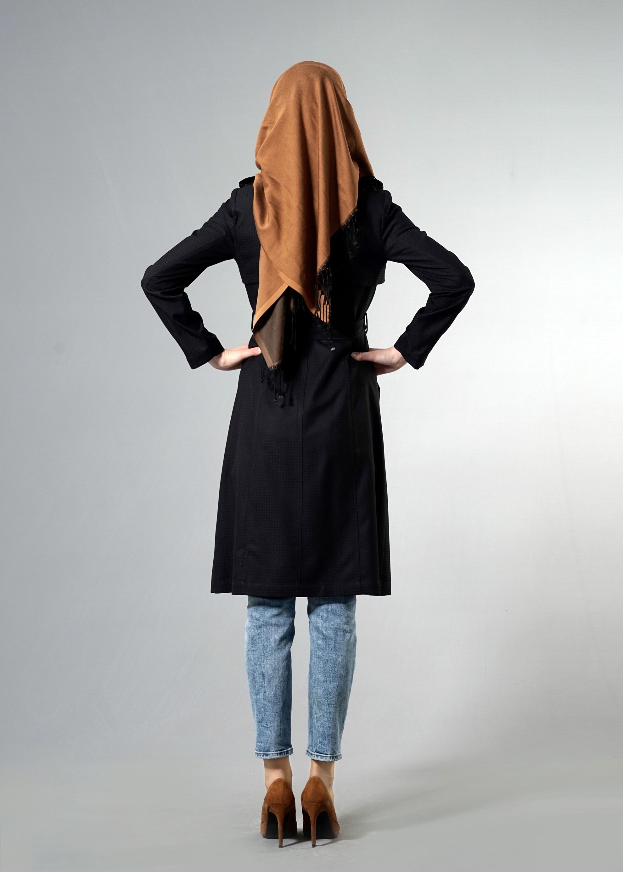 Tesettür giyim SİYAH 1787 Crista Tesettür 652 Trench 38/44 TEK38