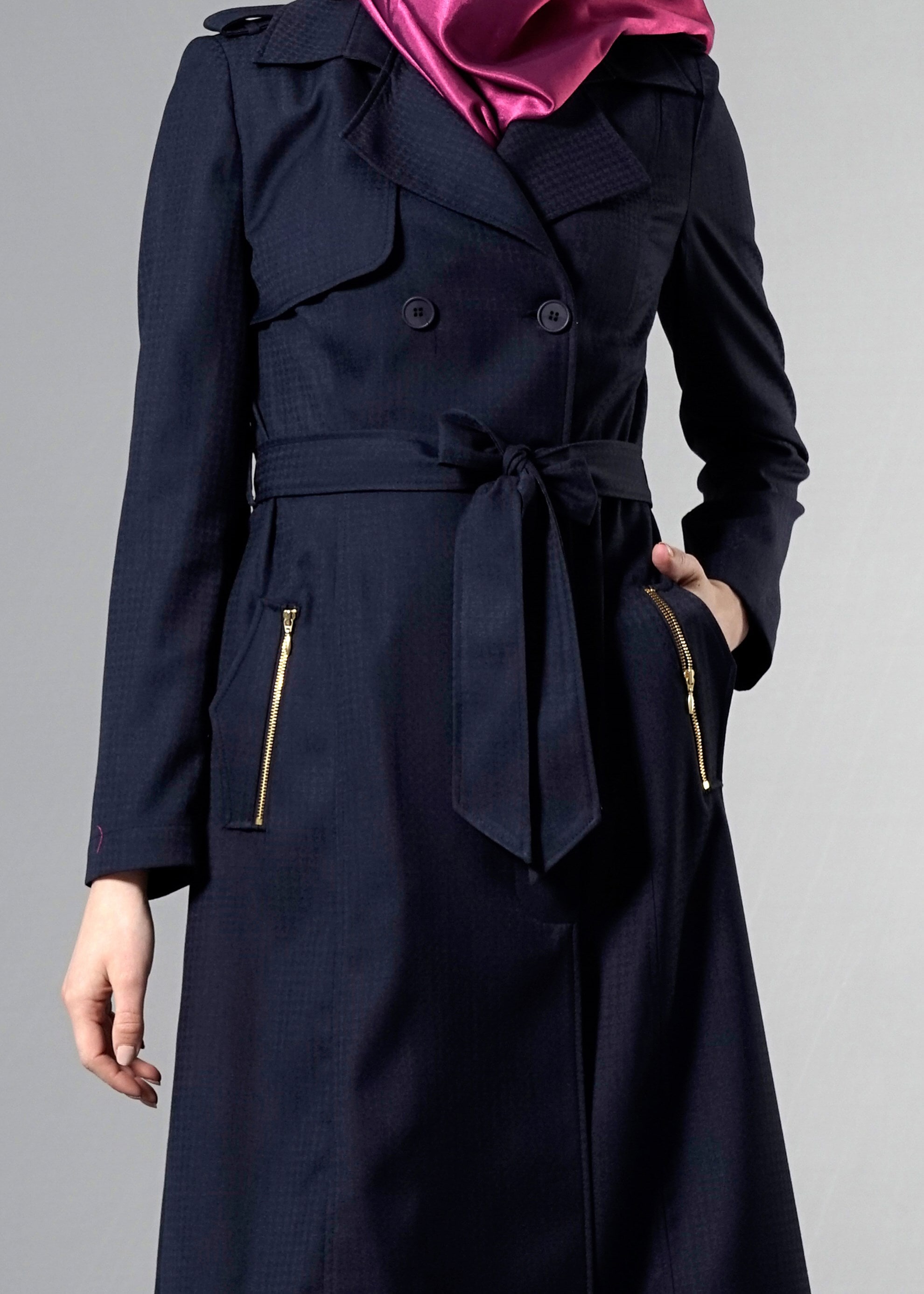 Tesettür giyim LACİVERT 1787 Crista Tesettür 652 Trench 38/44 TEK38