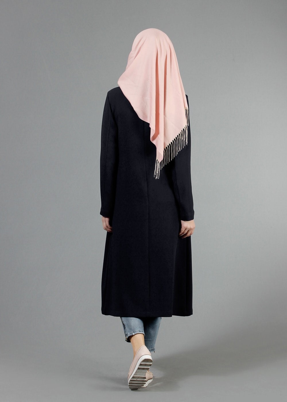 Tesettür giyim SİYAH 1791 Winter Efsane Tesettür Trench 38/46 TEK40