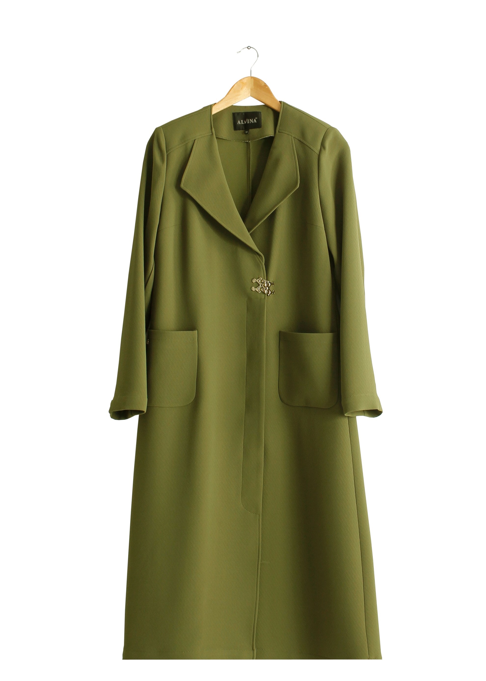 Tesettür giyim YEŞİL 1791 Winter Efsane Tesettür Trench 38/46 TEK40