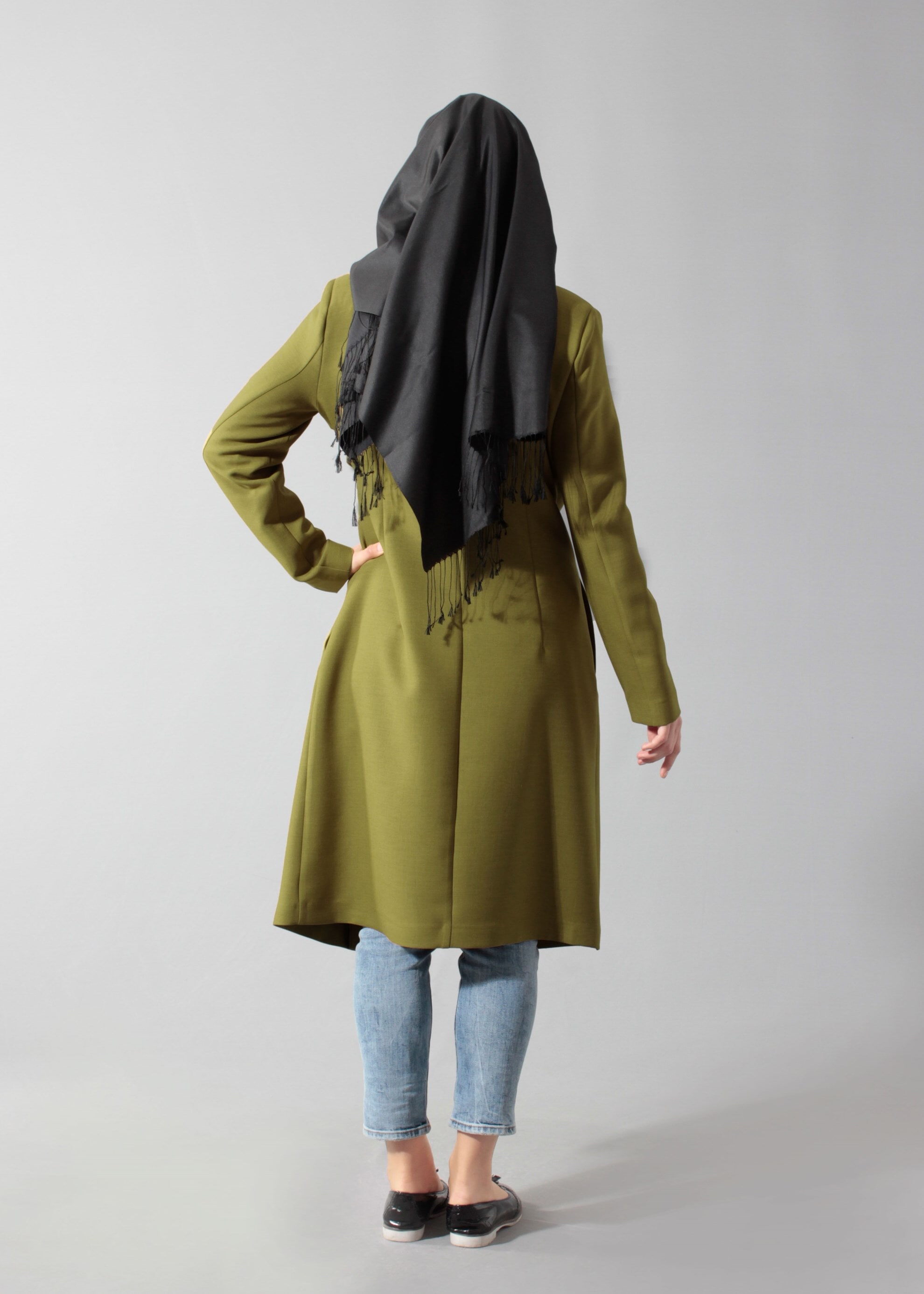 Tesettür giyim YEŞİL 1792 VİOLET TRENCH 38/44 TEK36