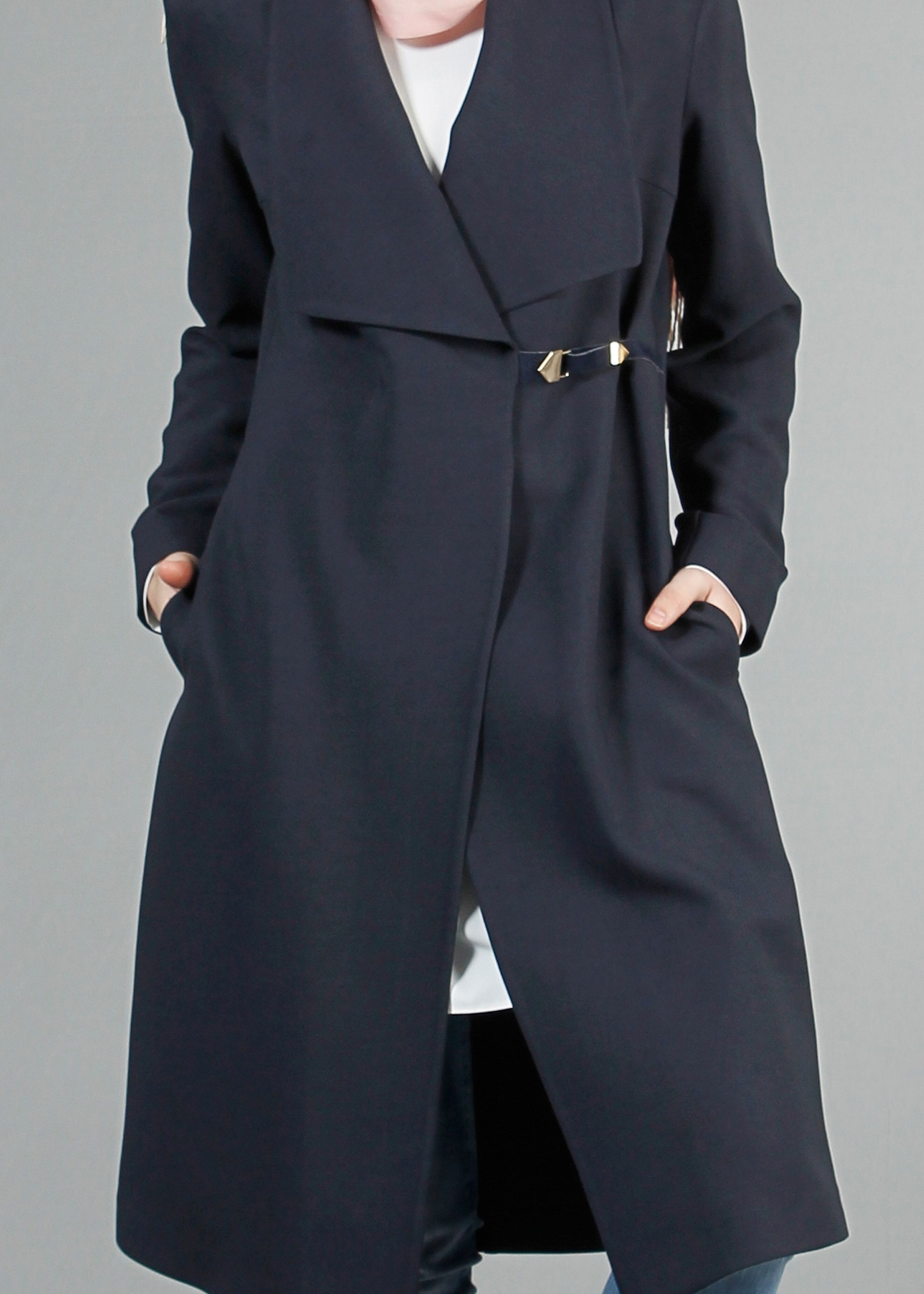 Tesettür giyim LACİVERT 1792 VİOLET TRENCH 38/44 TEK36