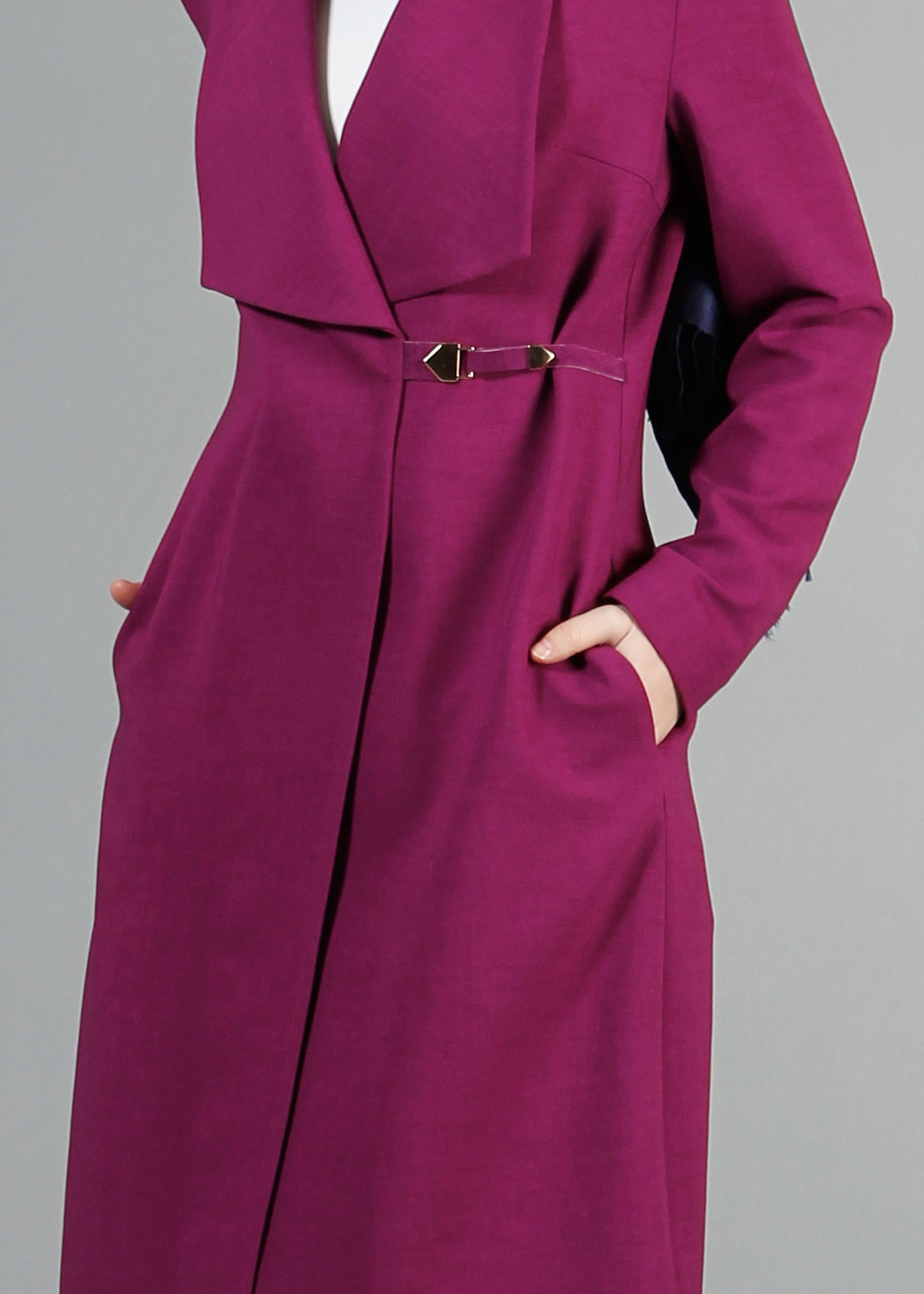 Tesettür giyim MÜRDÜM 1792 VİOLET TRENCH 38/44 TEK36