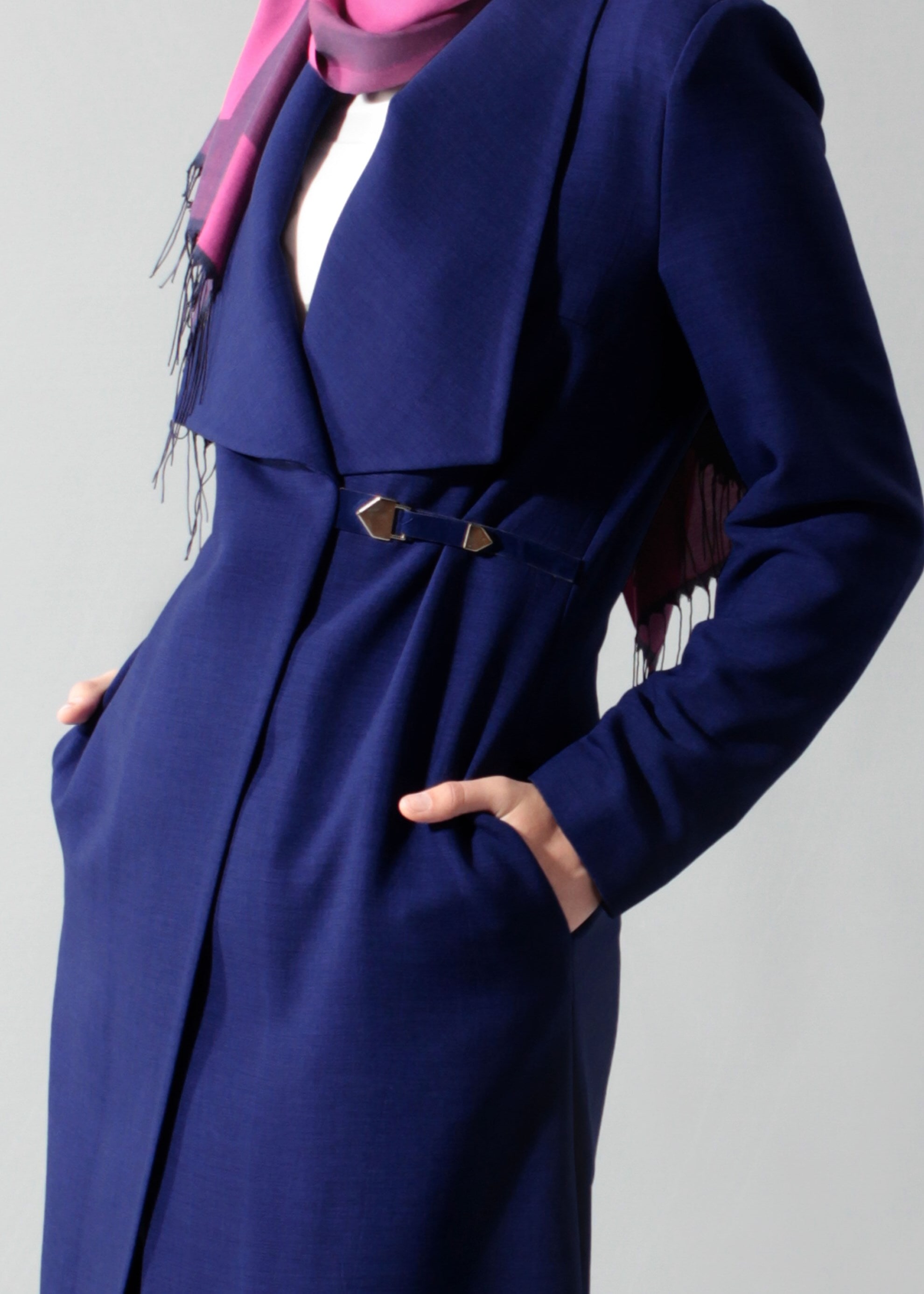 Tesettür giyim LACİVERT 1792 VİOLET TRENCH 38/44 TEK36