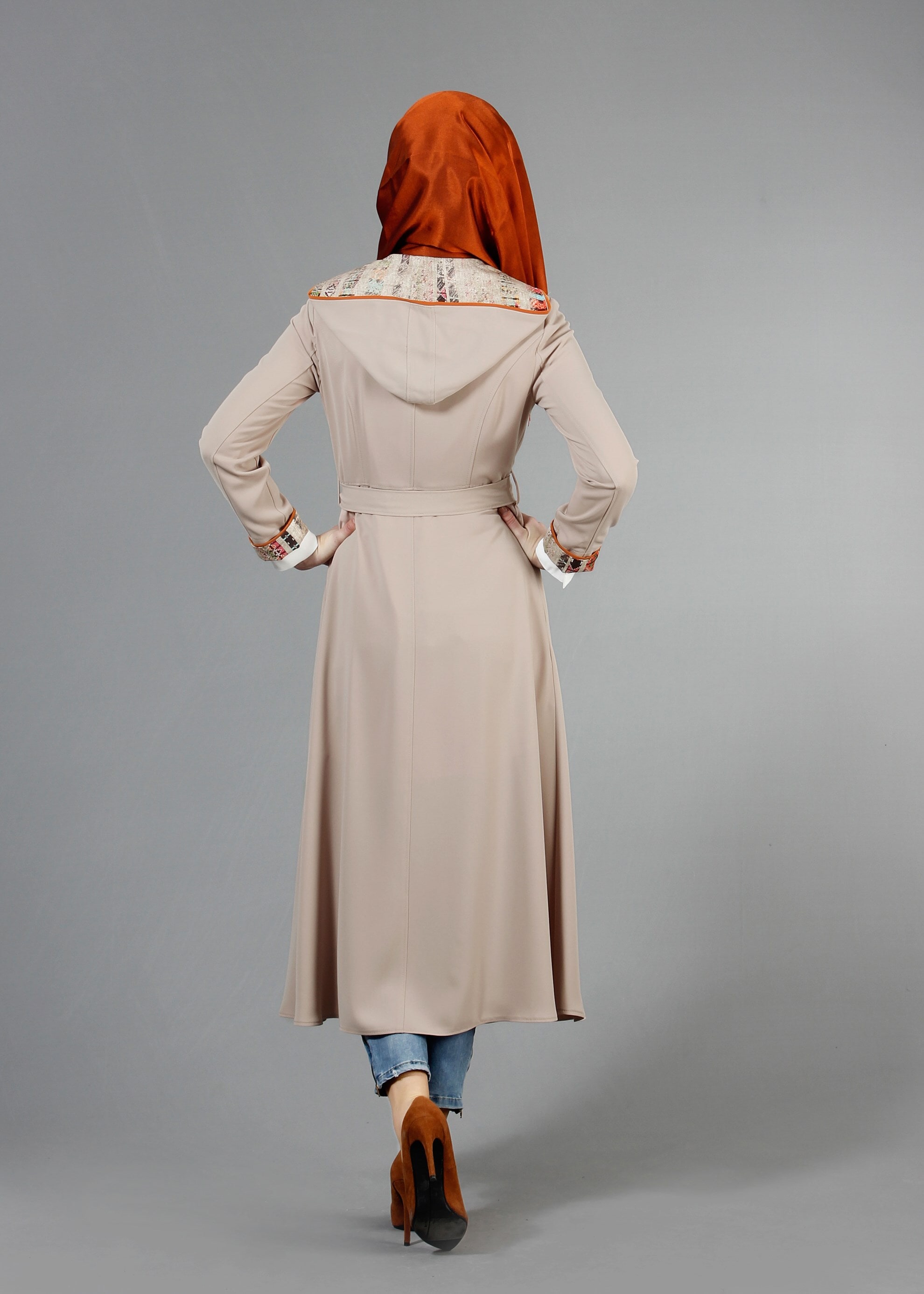 Tesettür giyim BEJ 1794 Farah Tesettür Trench 38/46 TEK40