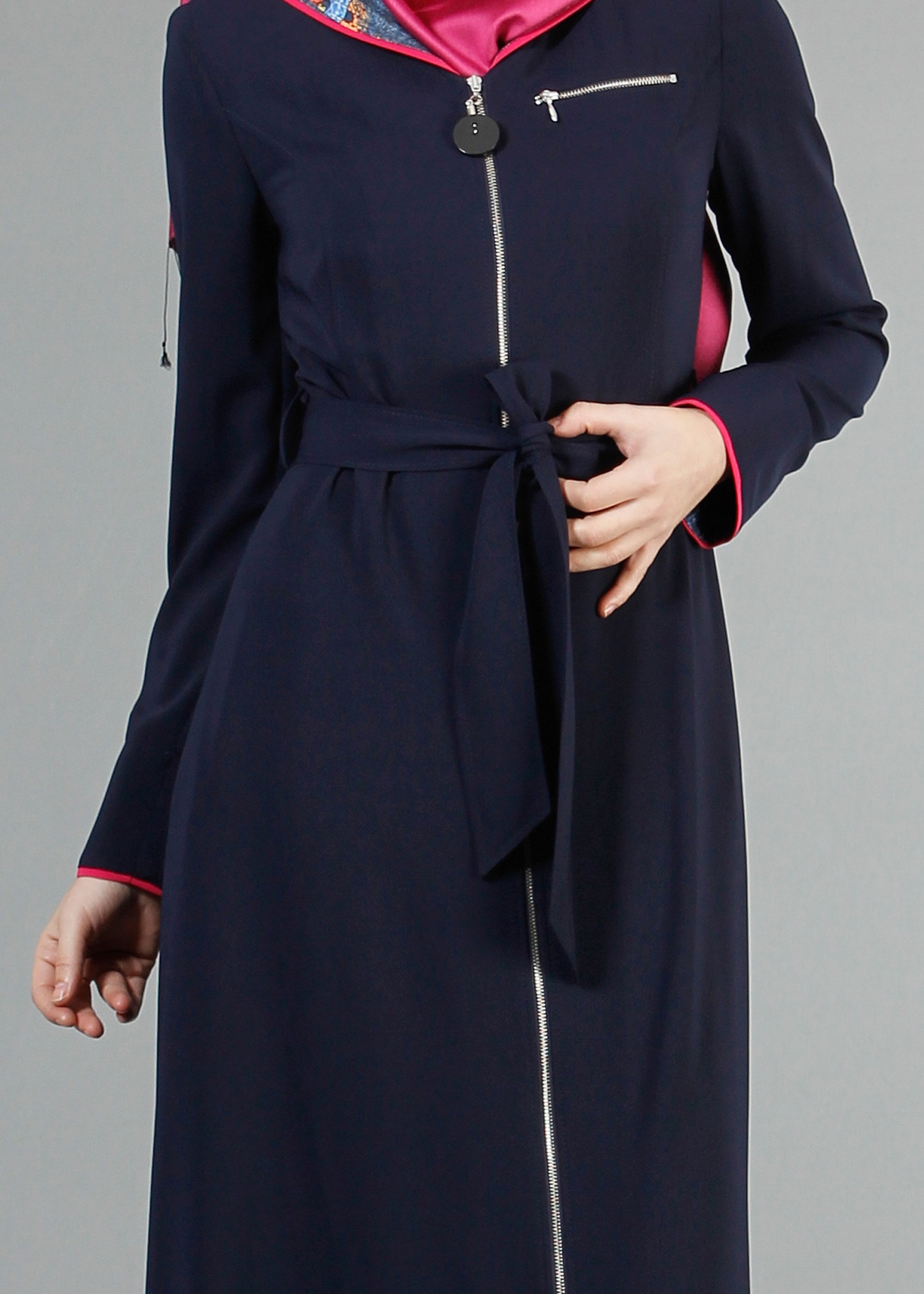 Tesettür giyim LACİVERT 1794 Farah Tesettür Trench 38/46 TEK40