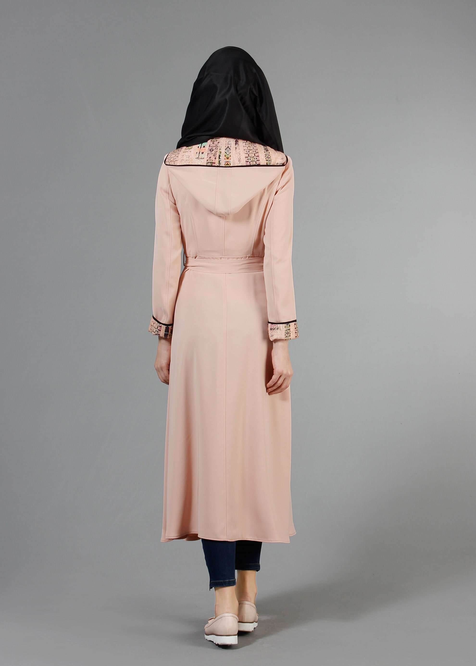 Tesettür giyim PUDRA 1794 Farah Tesettür Trench 38/46 TEK40