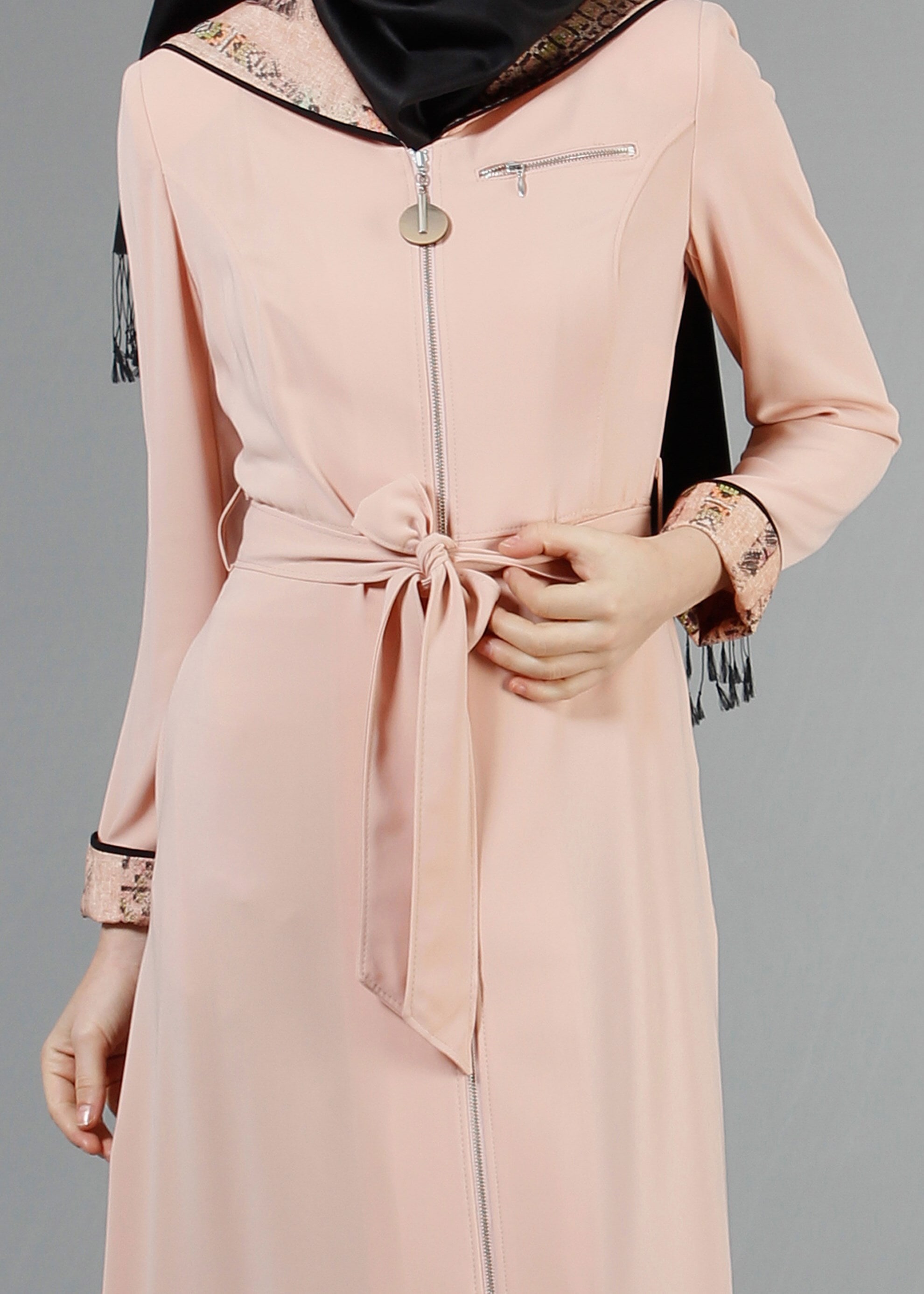 Tesettür giyim PUDRA 1794 Farah Tesettür Trench 38/46 TEK40