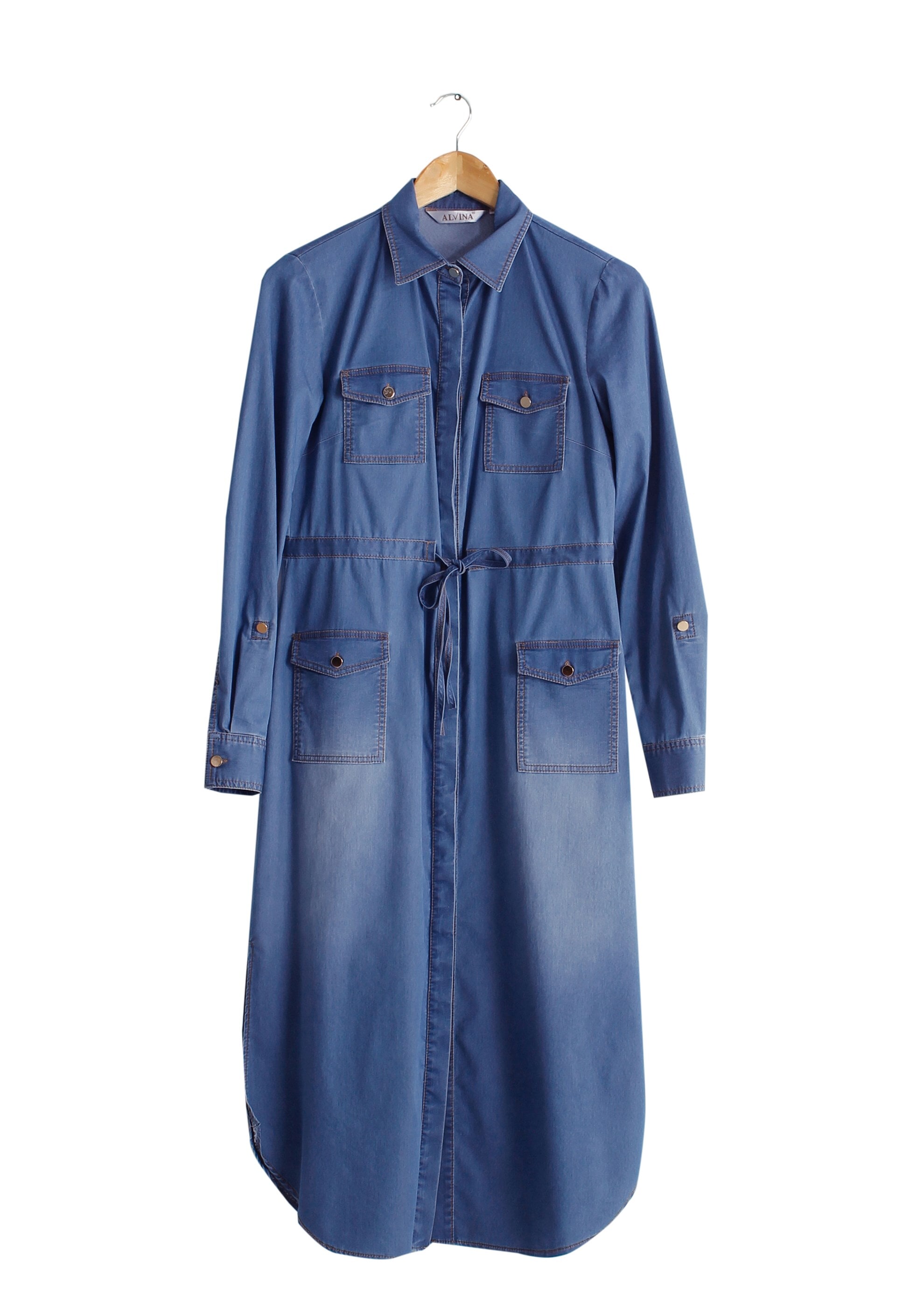 Tesettür giyim MAVİ 1796 Benin Tesettür Trench 36/44(38/40) TEK42