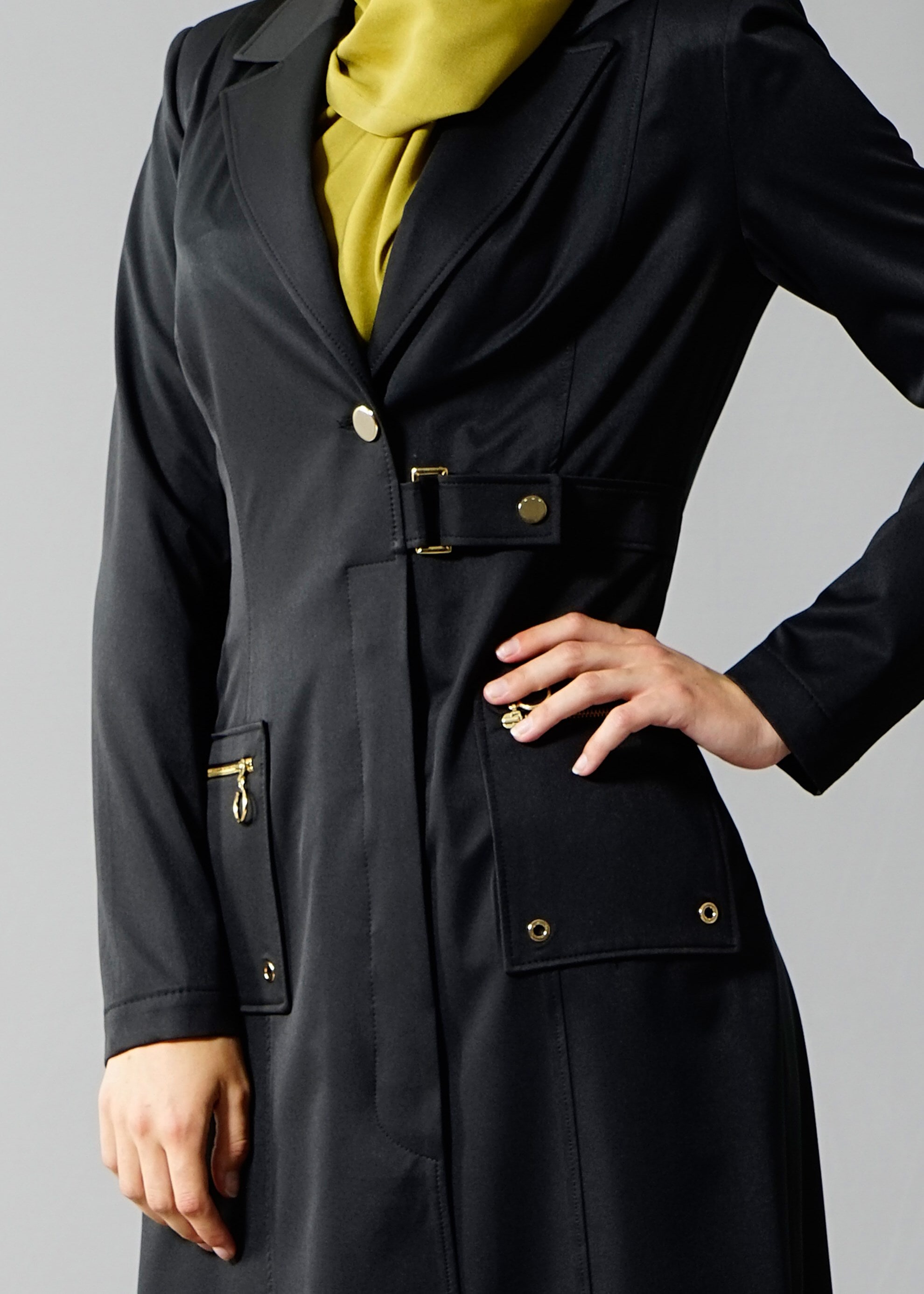 Tesettür giyim SİYAH 1807 Yaren Tesettür 43717 Trench 38/44 TEK38