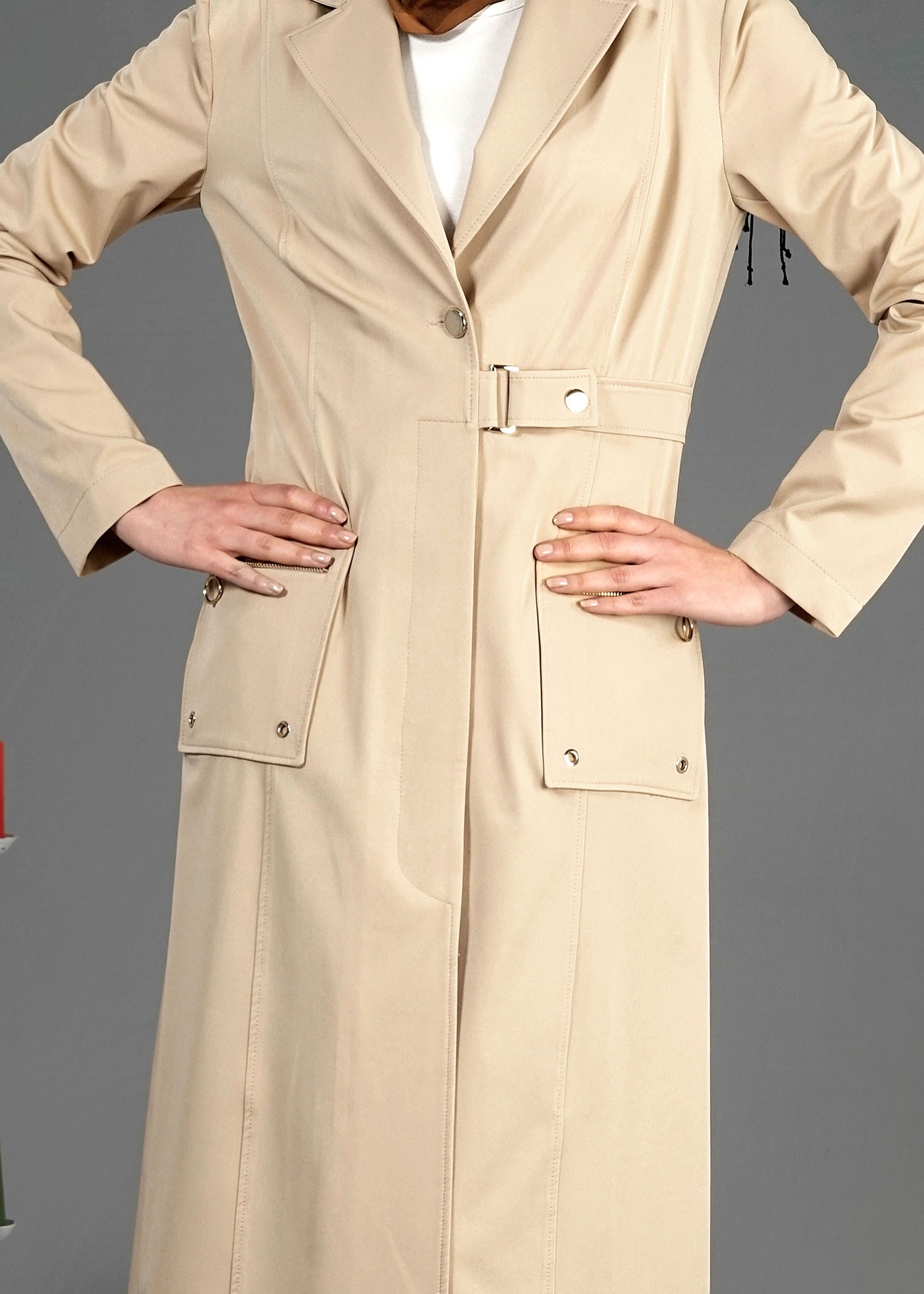 Tesettür giyim BEJ 1807 Yaren Tesettür 43717 Trench 38/44 TEK38