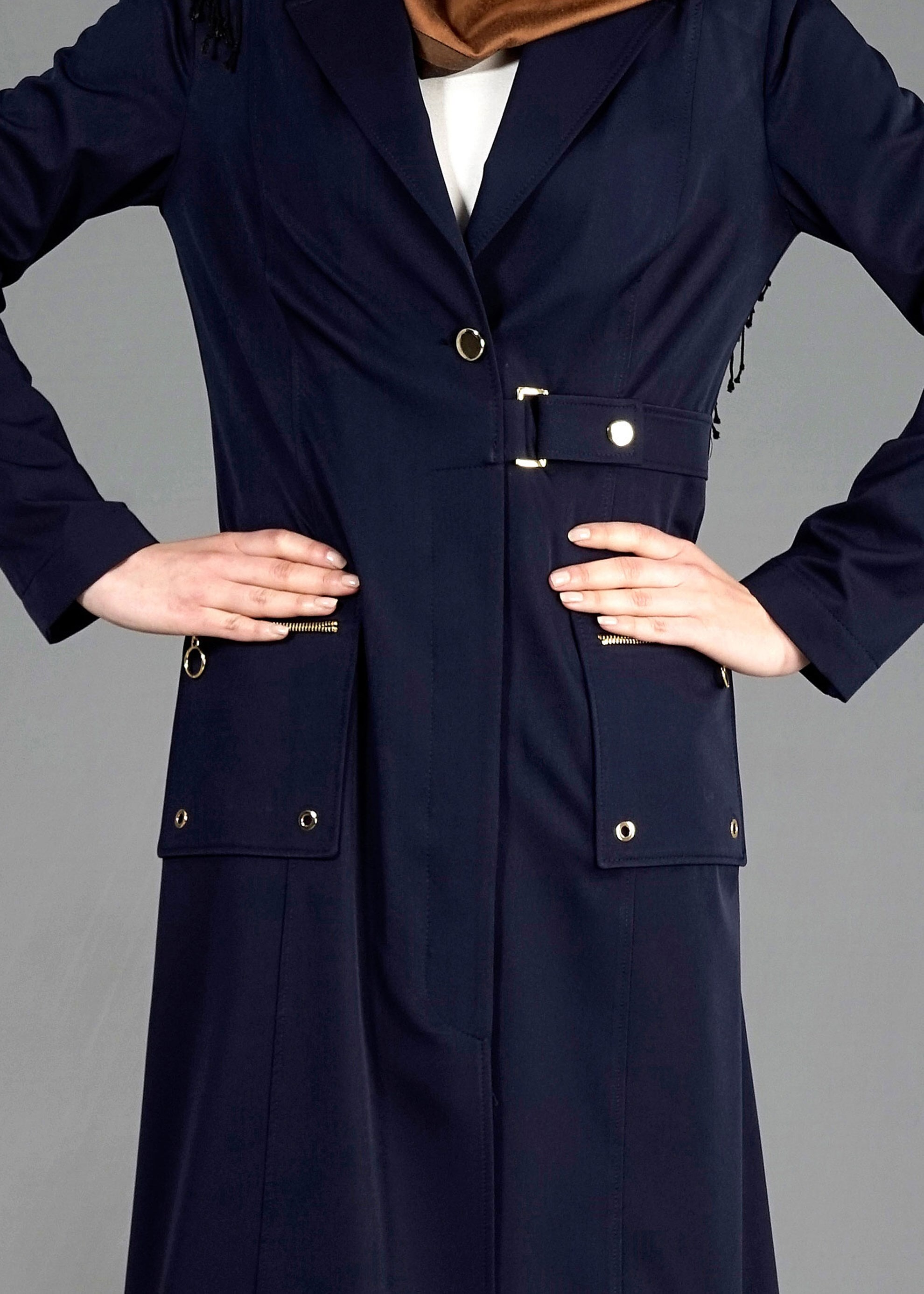 Tesettür giyim LACİVERT 1807 Yaren Tesettür 43717 Trench 38/44 TEK38