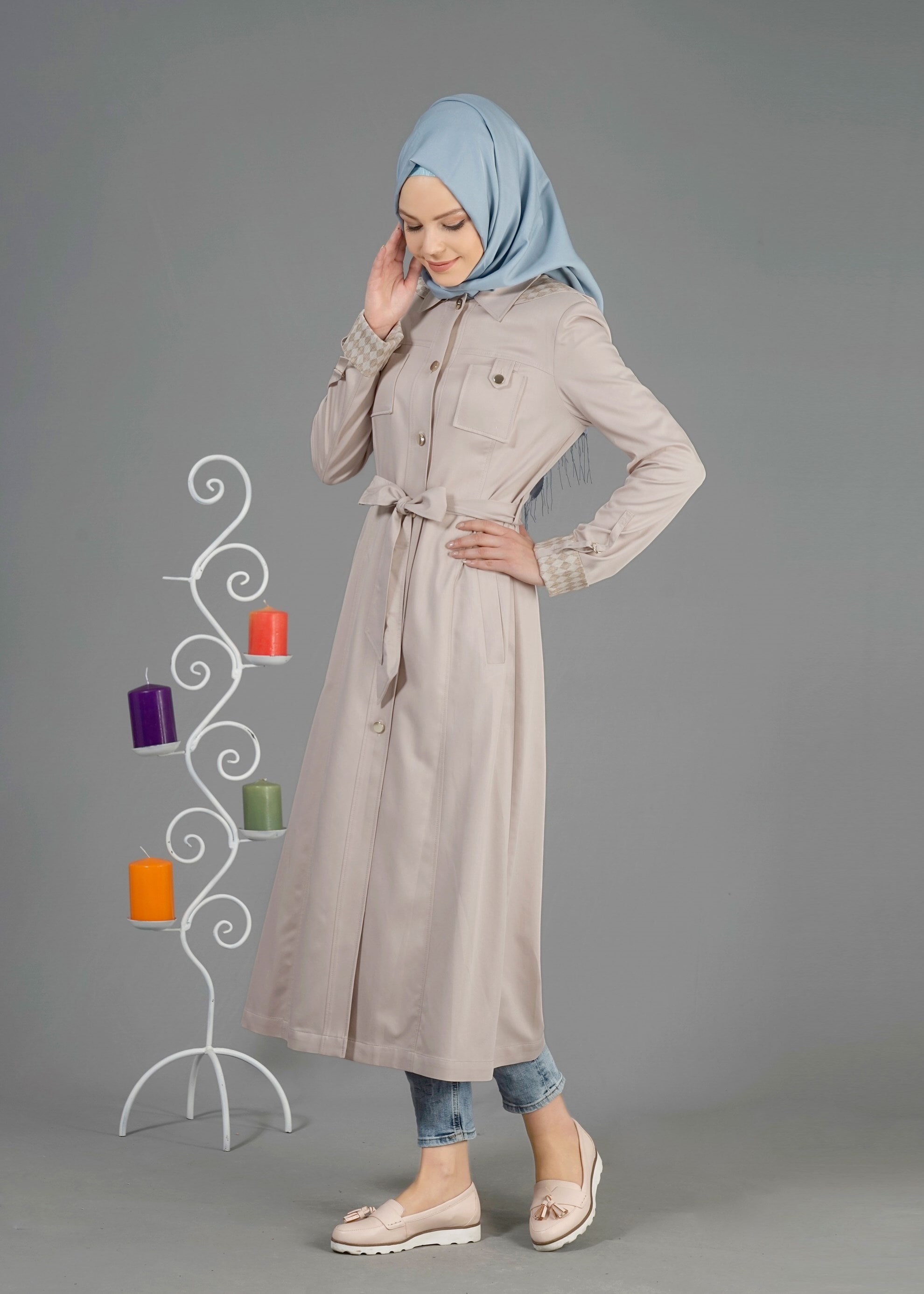 Tesettür giyim BEJ 1811 Essen Tesettür 2105 Trench 38/46 TEK40