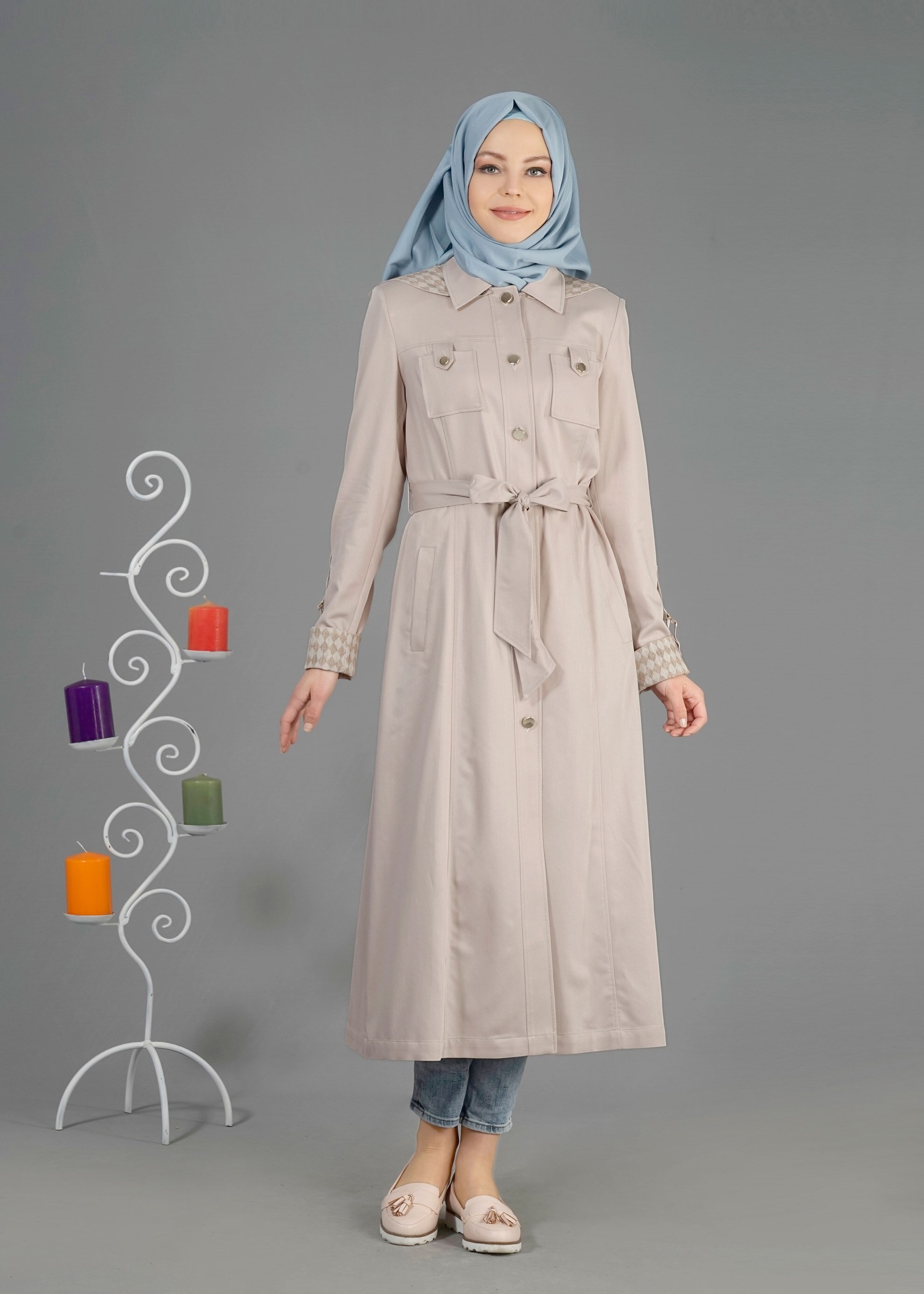 Tesettür giyim BEJ 1811 Essen Tesettür 2105 Trench 38/46 TEK40