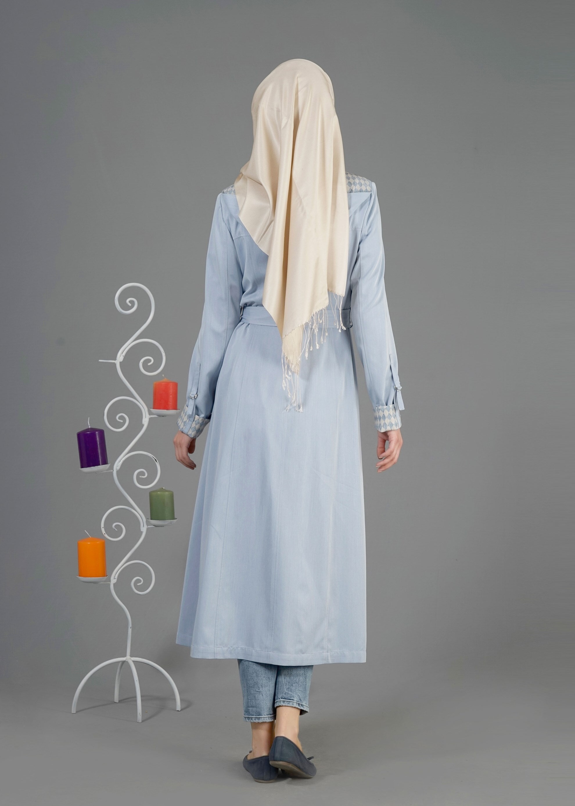 Tesettür giyim MAVİ 1811 Essen Tesettür 2105 Trench 38/46 TEK40