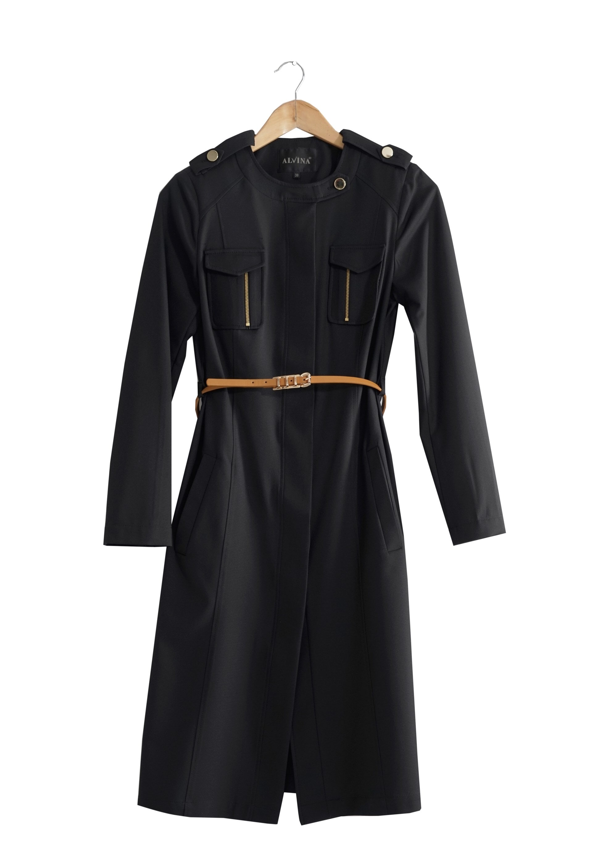 Tesettür giyim SİYAH 1813 Beliz Tesettür 8168 Trench 38/44 TEK38