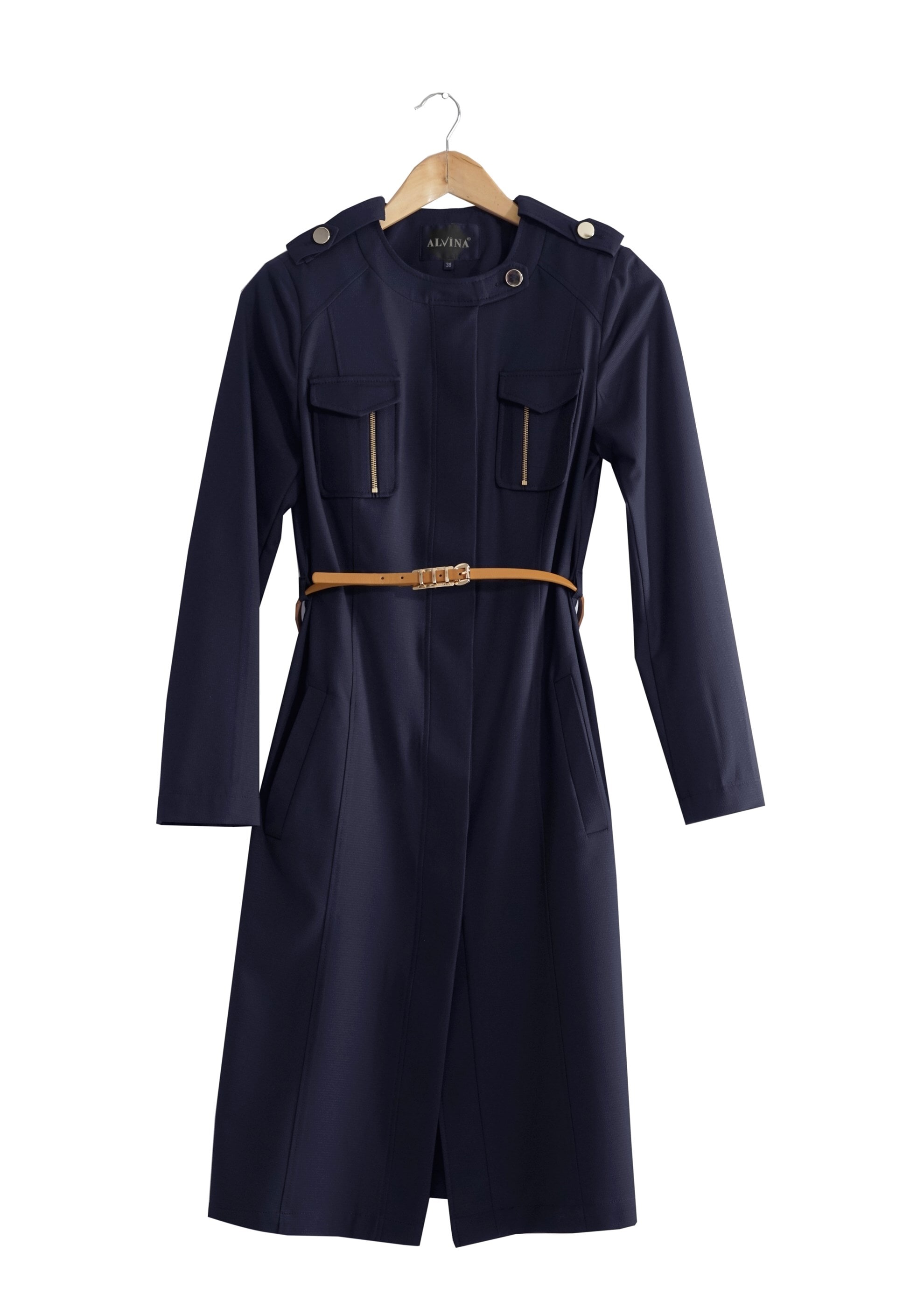 Tesettür giyim LACİVERT 1813 Beliz Tesettür 8168 Trench 38/44 TEK38