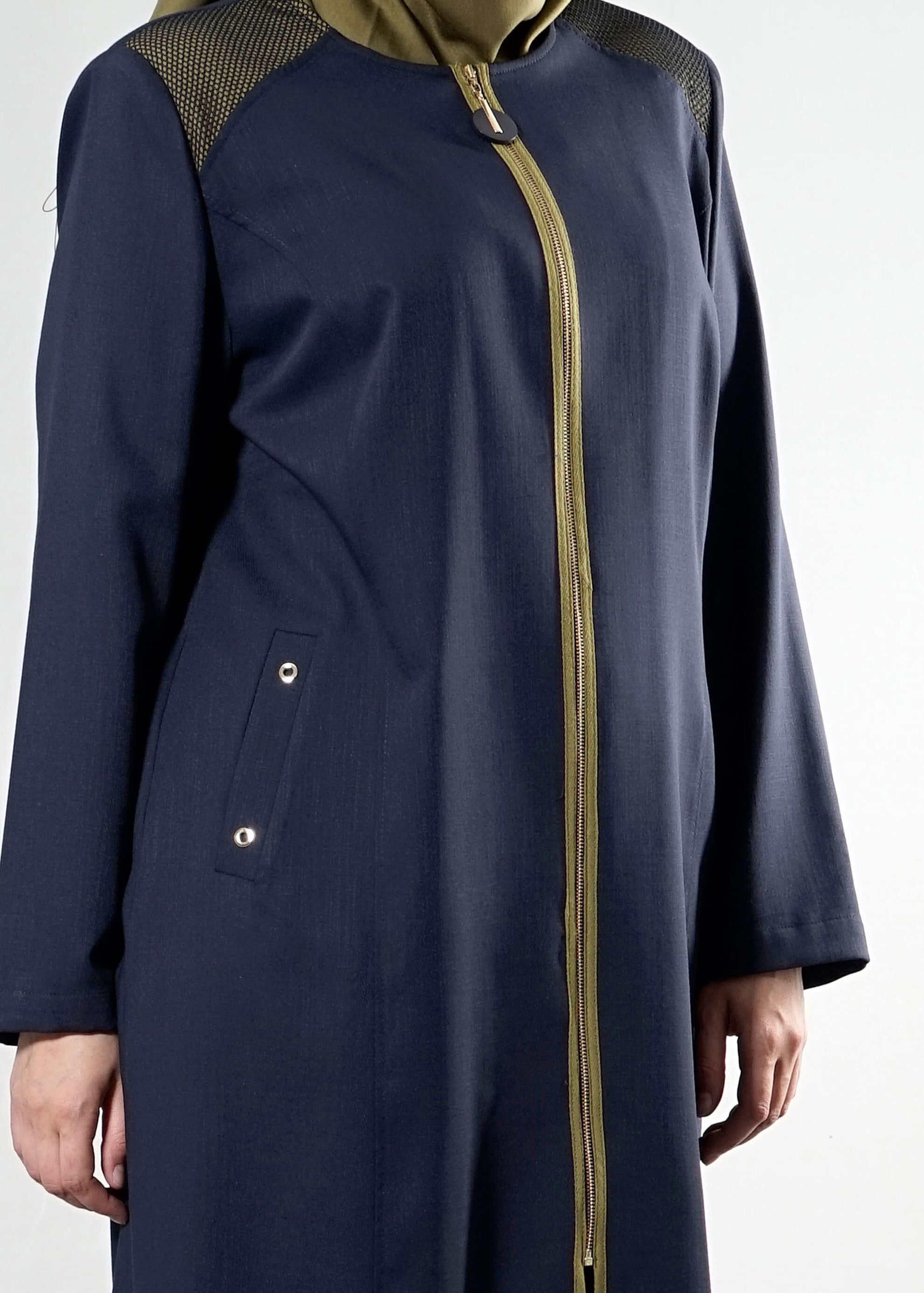 Tesettür giyim LACİVERT 1820 Derin Tesettür 8169 Trench  44/50