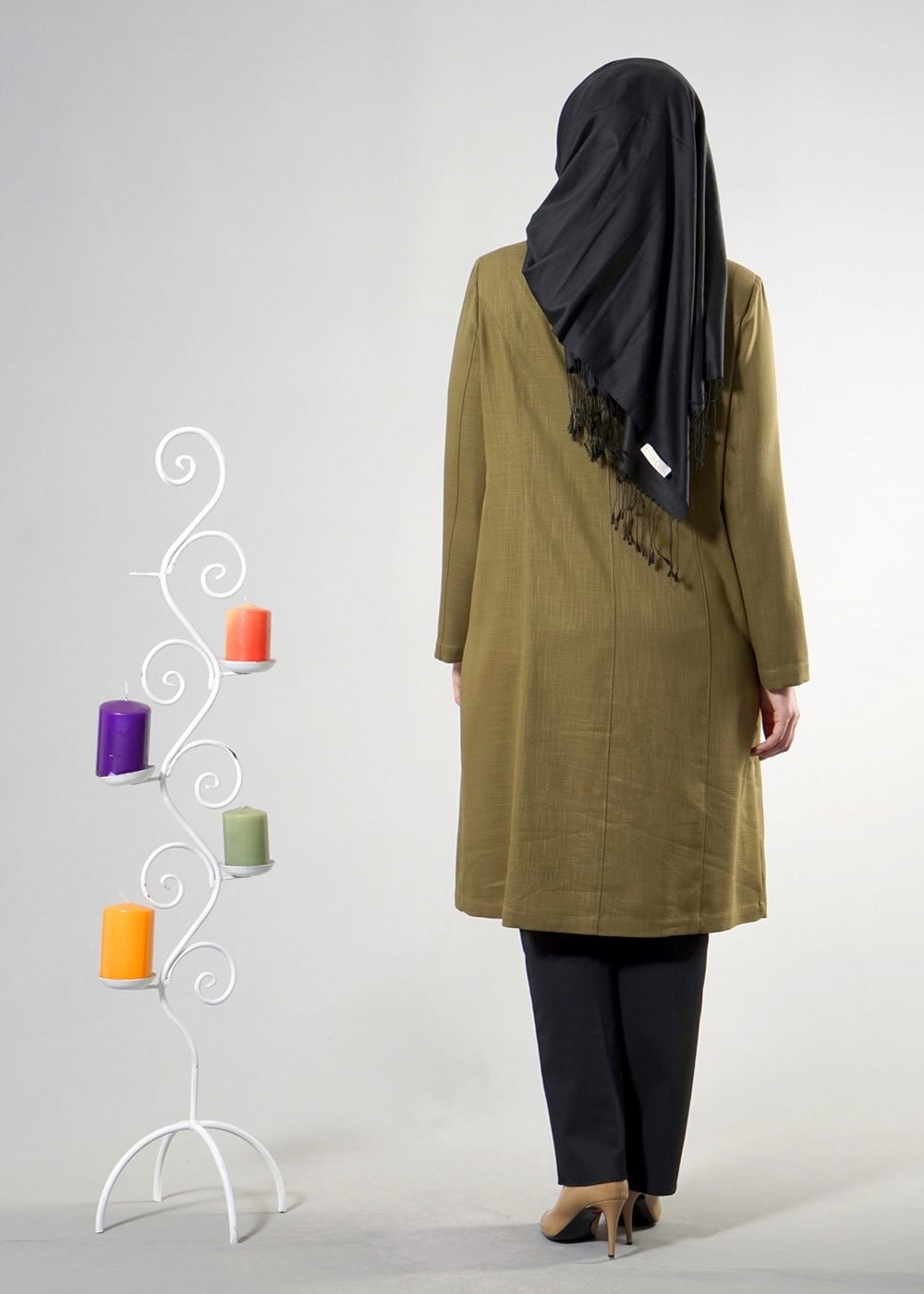 Tesettür giyim HAKİ 1821 SHOGUN TRENCH 44/50 TEK46