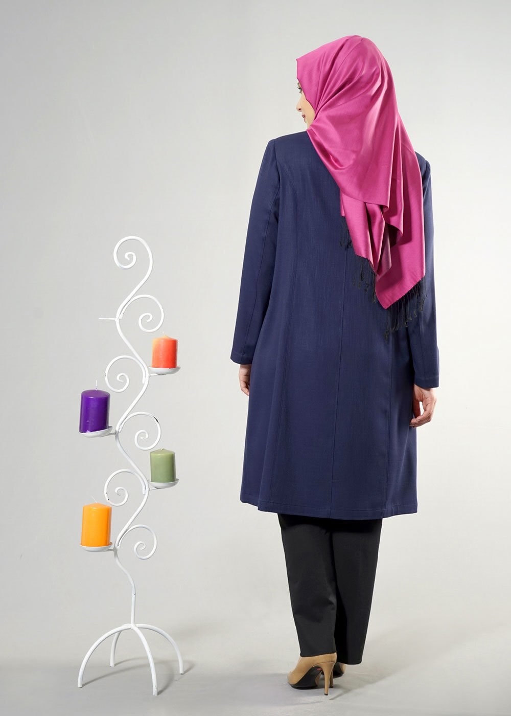 Tesettür giyim LACİVERT 1821 SHOGUN TRENCH 44/50 TEK46