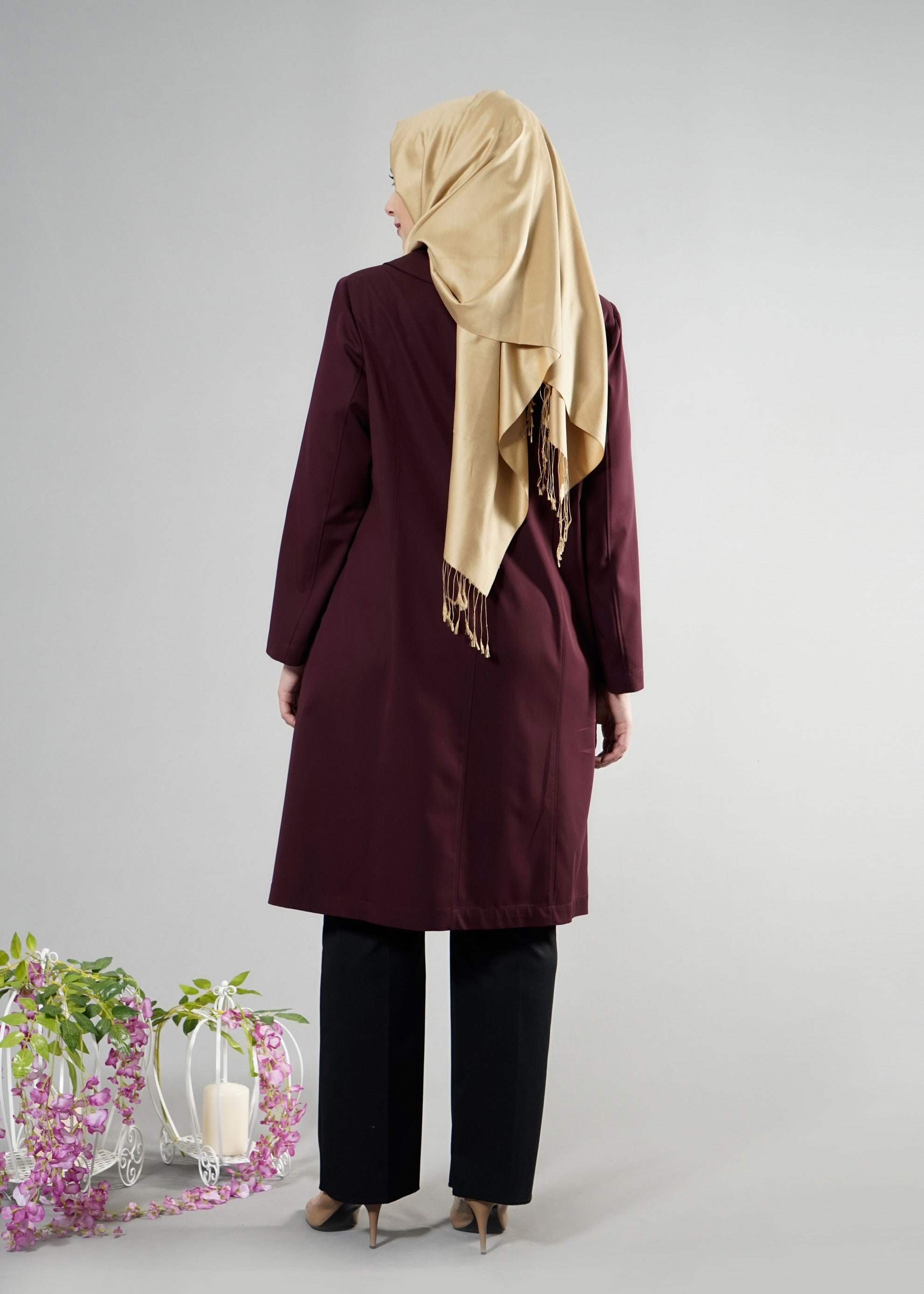 Tesettür giyim MÜRDÜM 1825 New Nice Tesettür Trench 46/52 TEK44