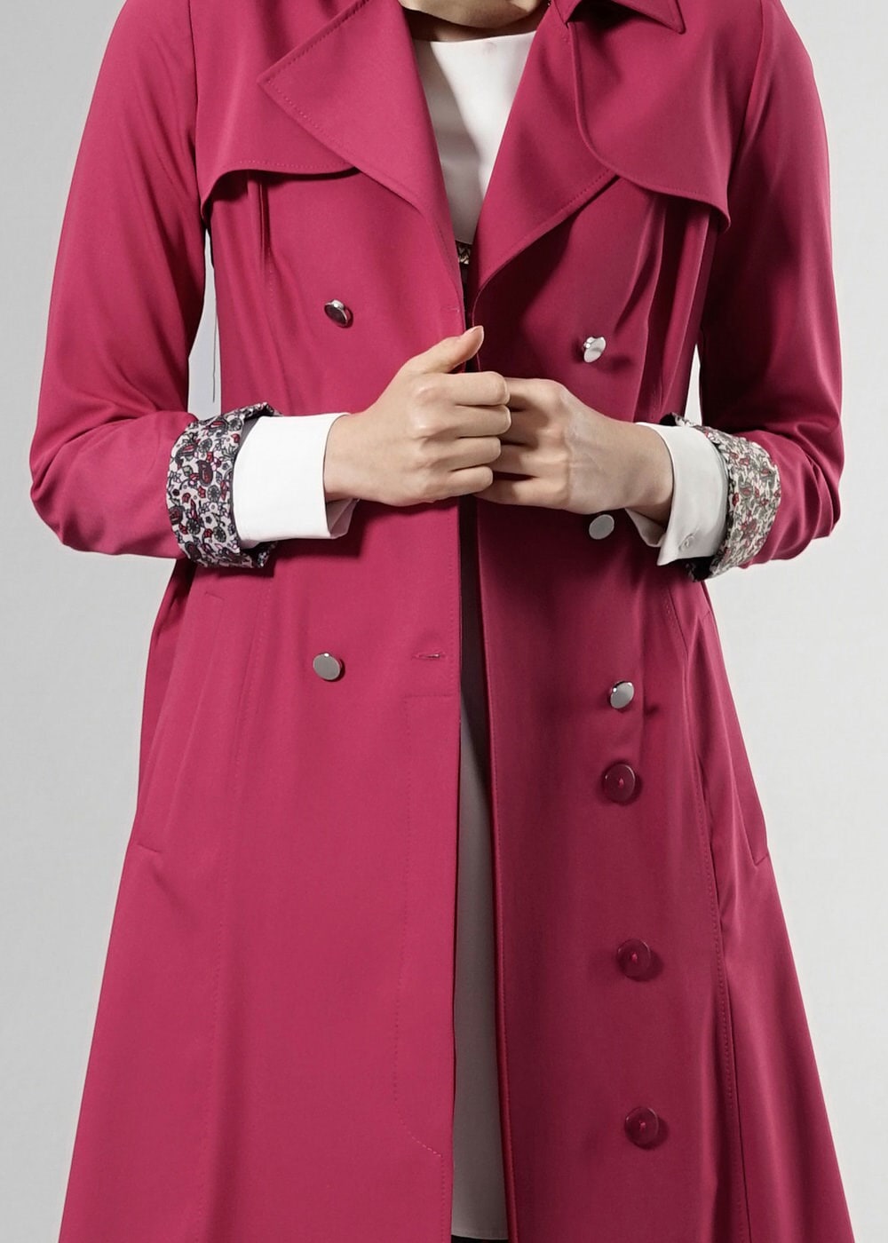 Tesettür giyim FUŞYA 1756-1 Lila Tesettür 43597 Trench 38/44 TEK36