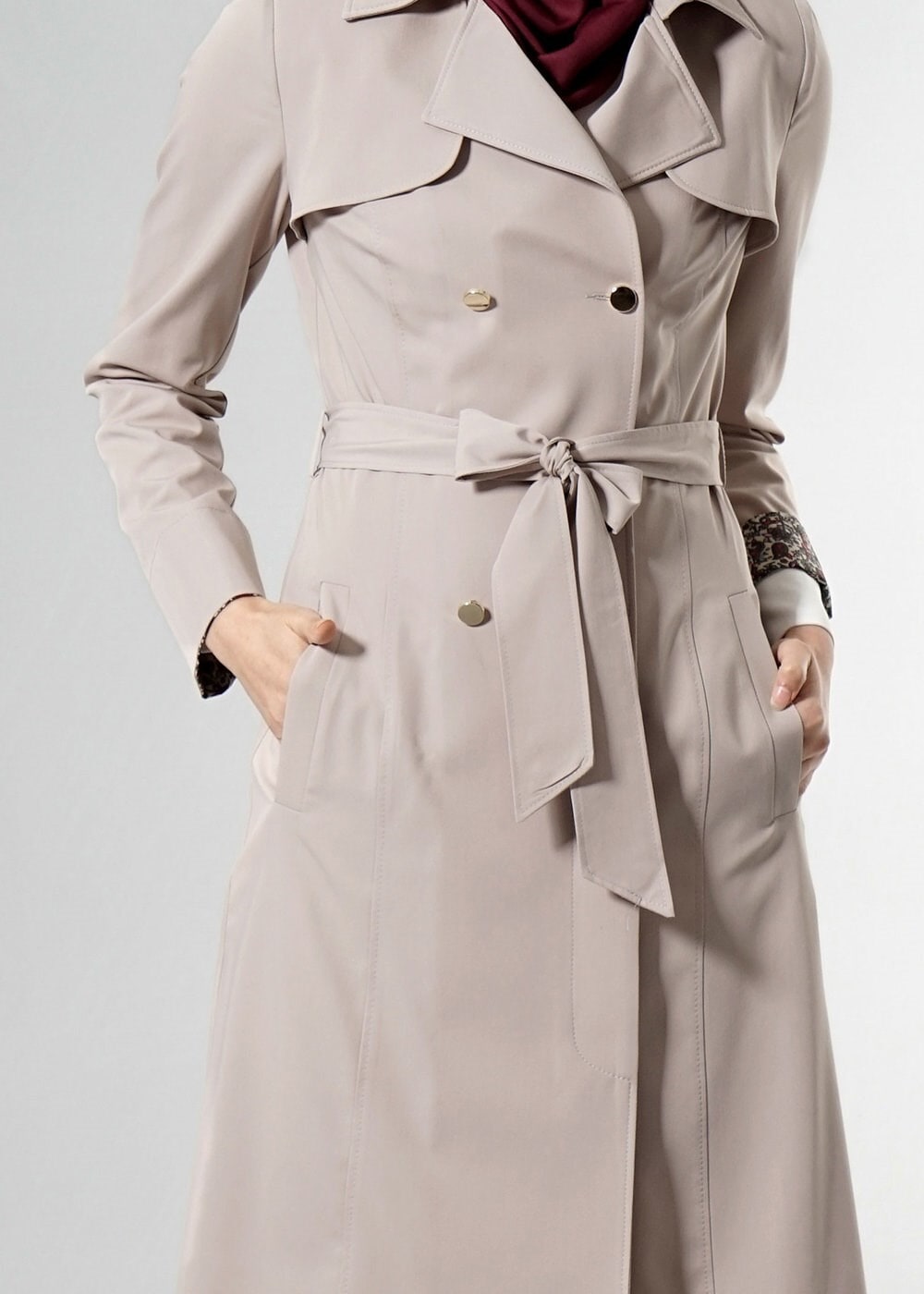 Tesettür giyim BEJ 1756-1 Lila Tesettür 43597 Trench 38/44 TEK36