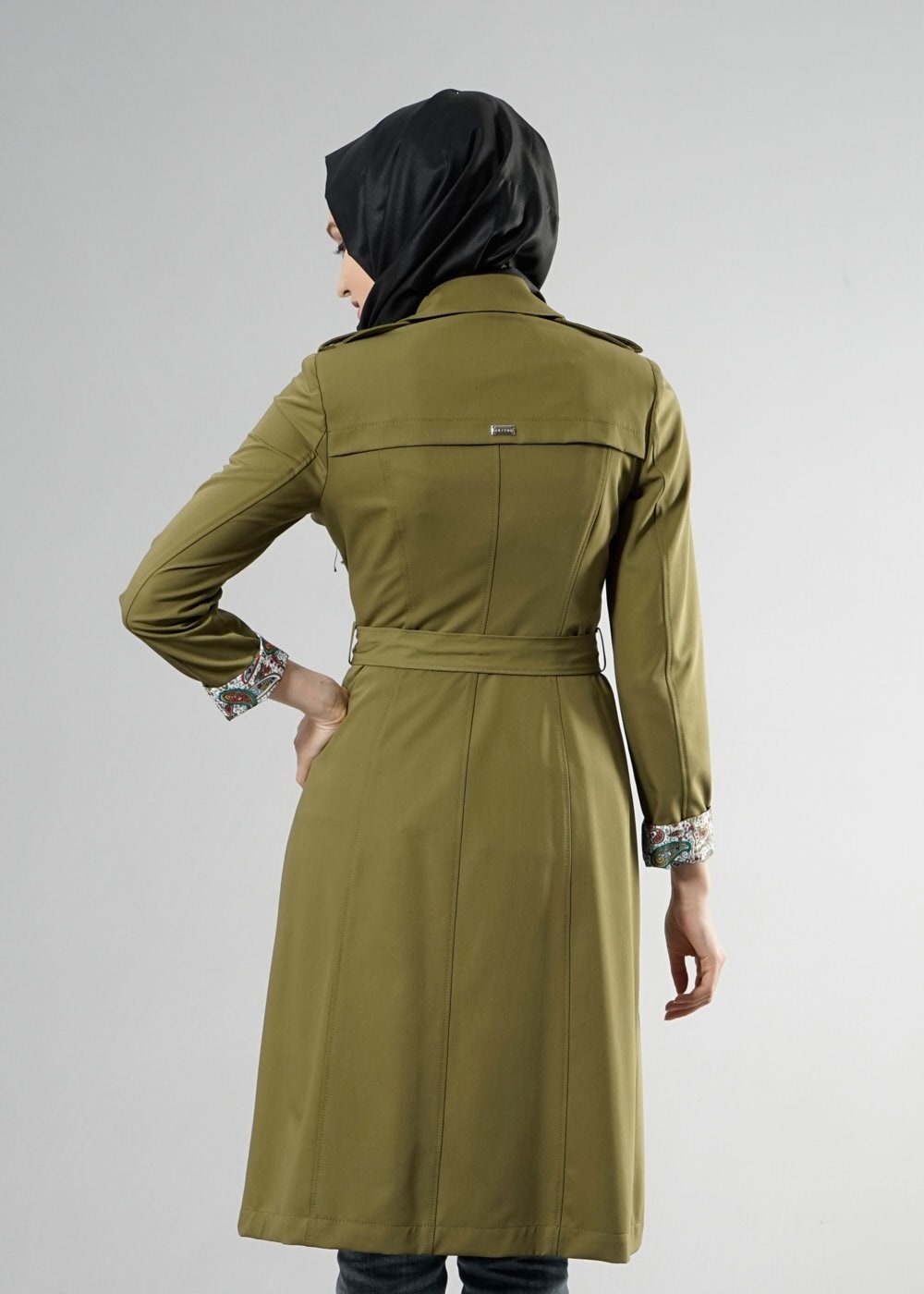 Tesettür giyim YEŞİL 1756-1 Lila Tesettür 43597 Trench 38/44 TEK36