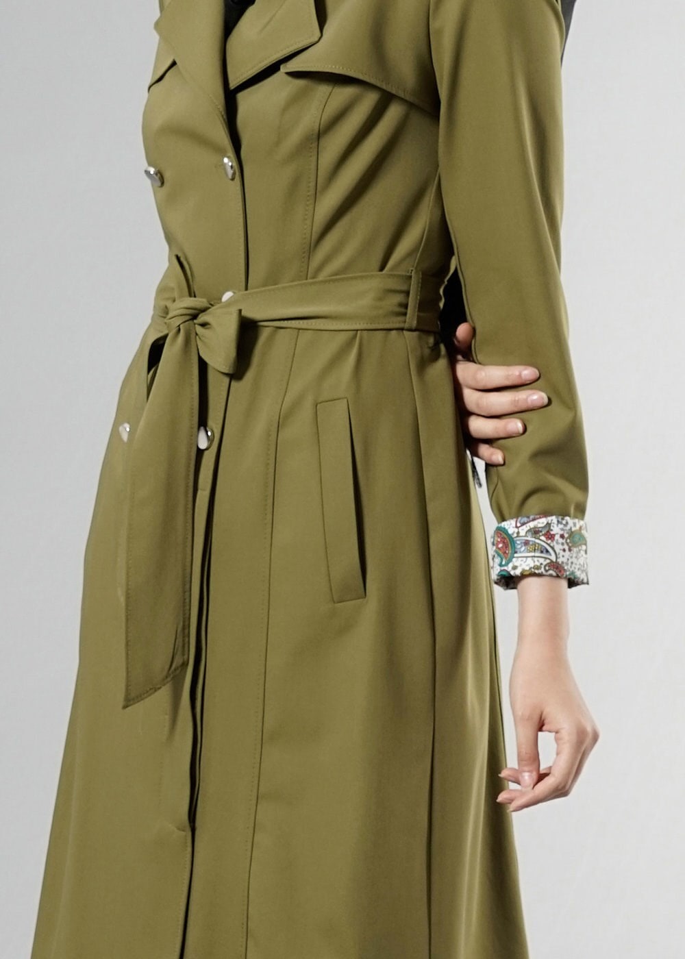 Tesettür giyim YEŞİL 1756-1 Lila Tesettür 43597 Trench 38/44 TEK36