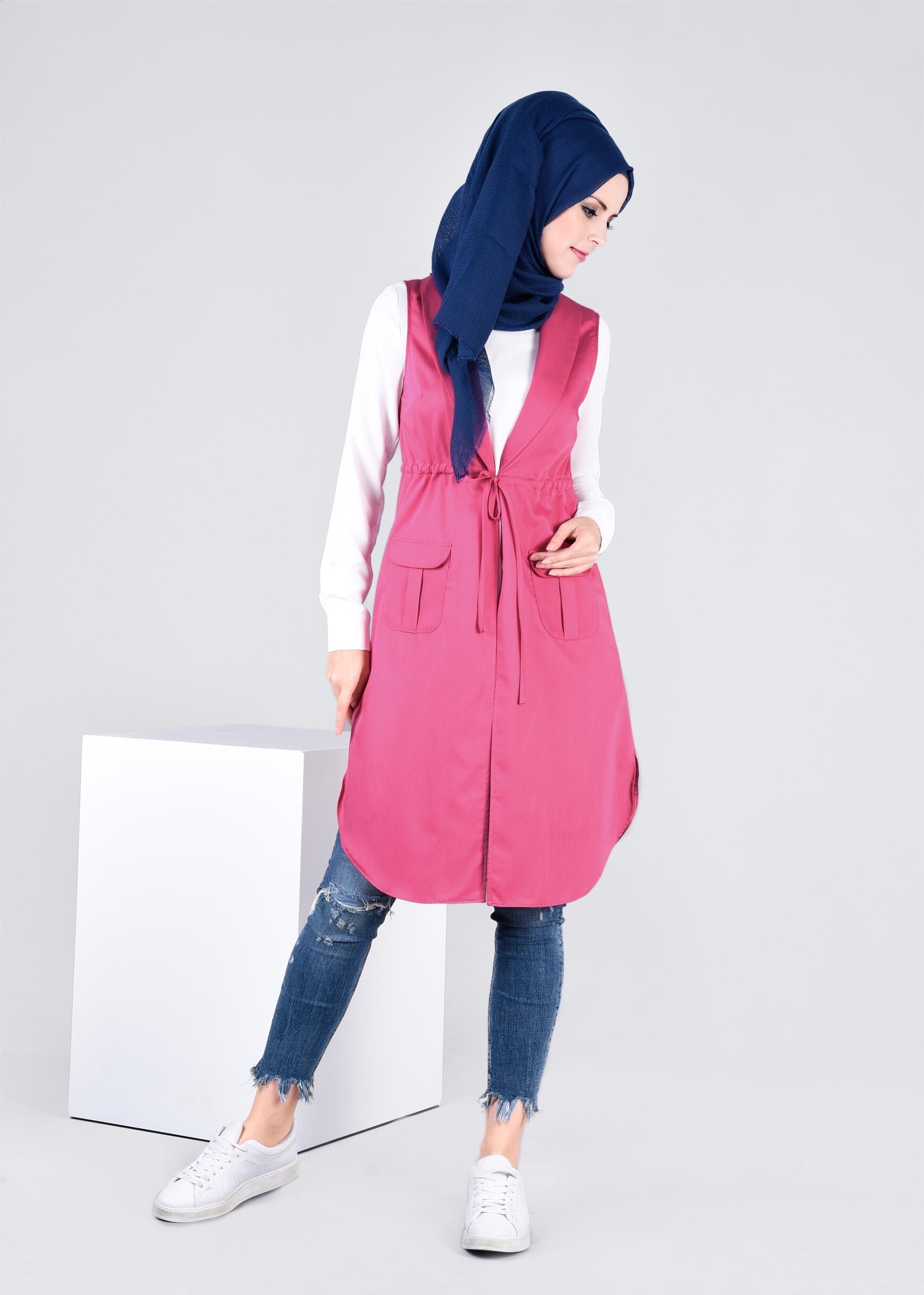 Tesettür giyim FUŞYA 4220 Hürrem Tesettür Yelek 36/44(38/40) TEK42