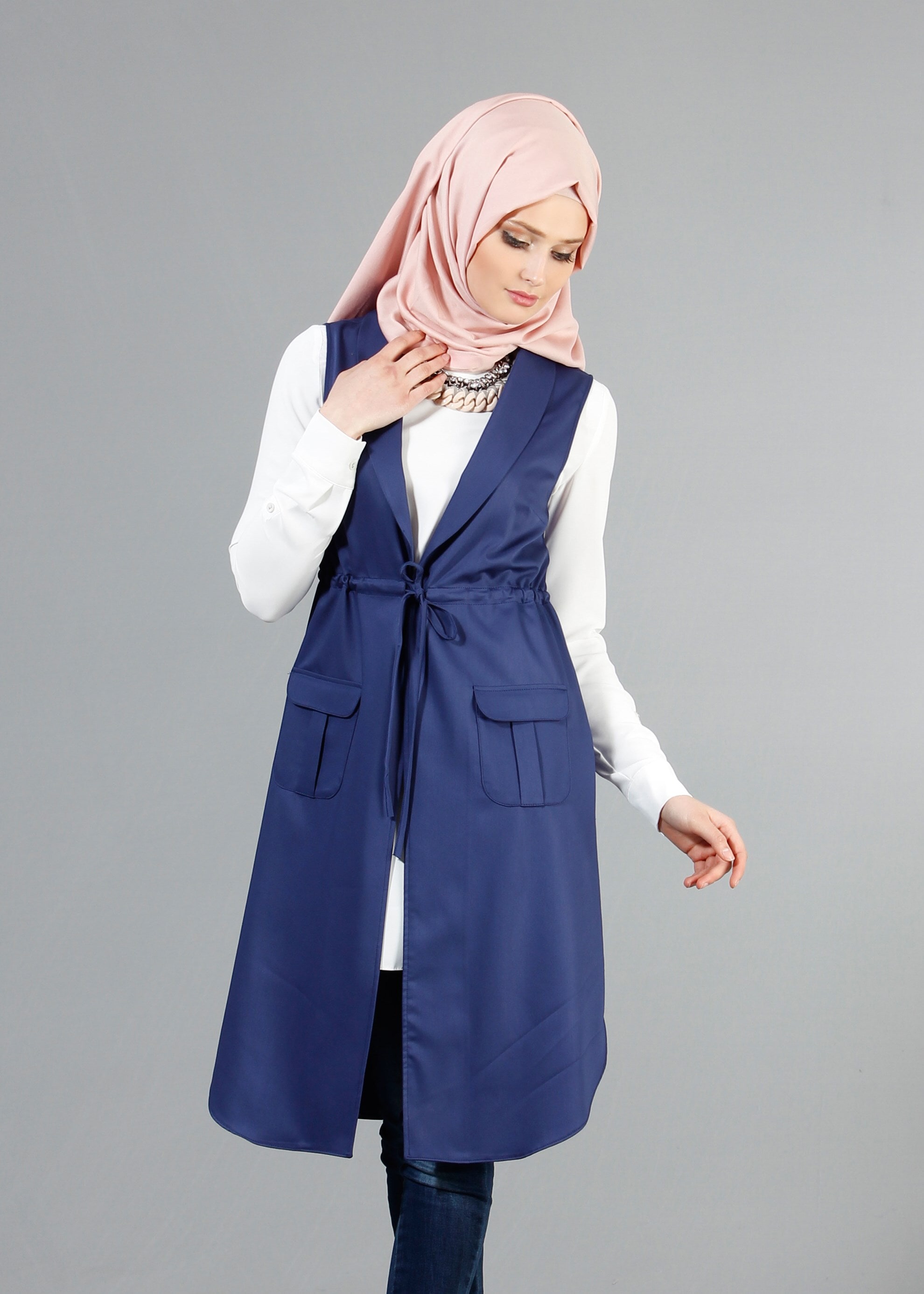 Tesettür giyim LACİVERT 4220 Hürrem Tesettür Yelek 36/44(38/40) TEK42