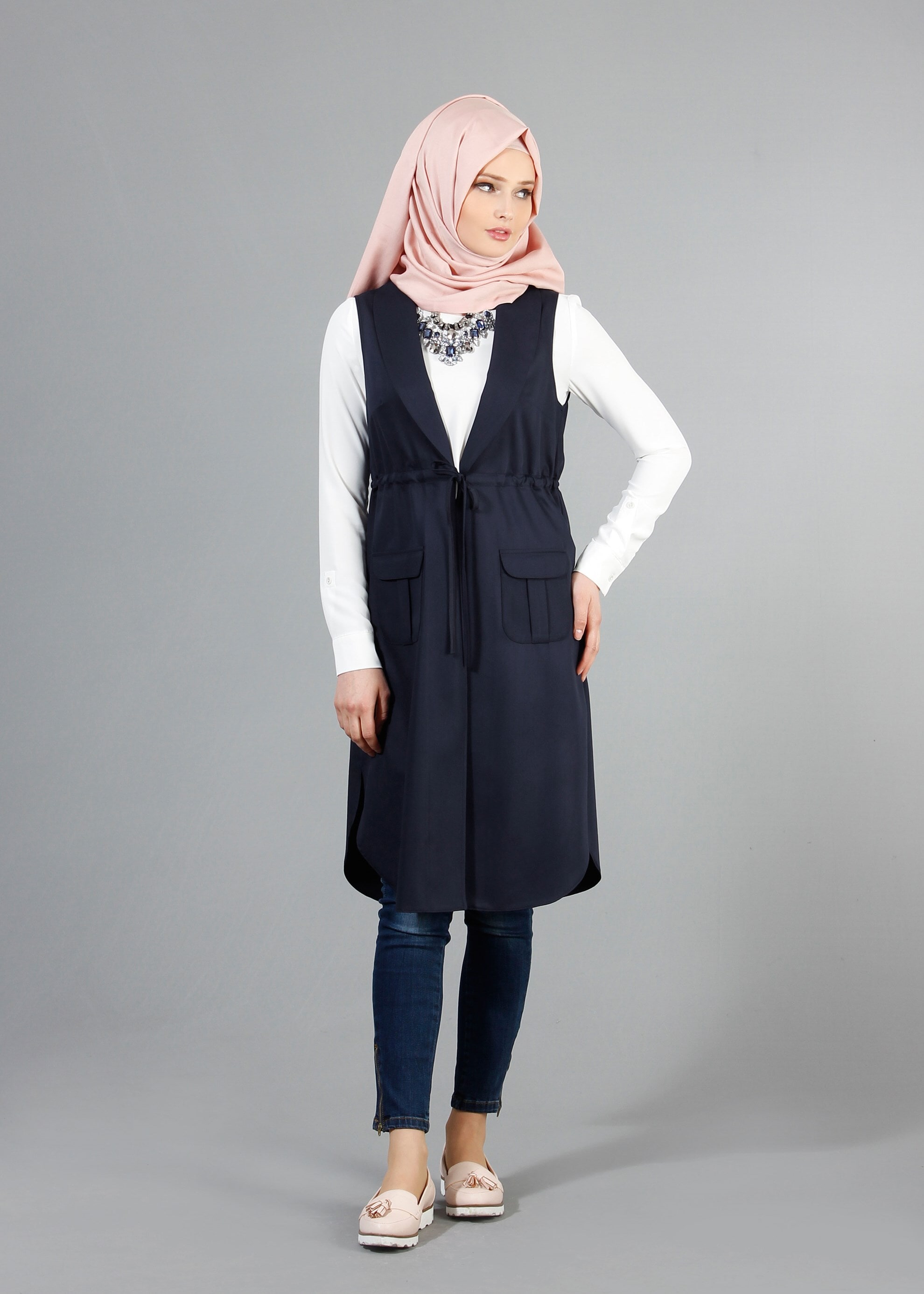 Tesettür giyim LACİVERT 4220 Hürrem Tesettür Yelek 36/44(38/40) TEK42