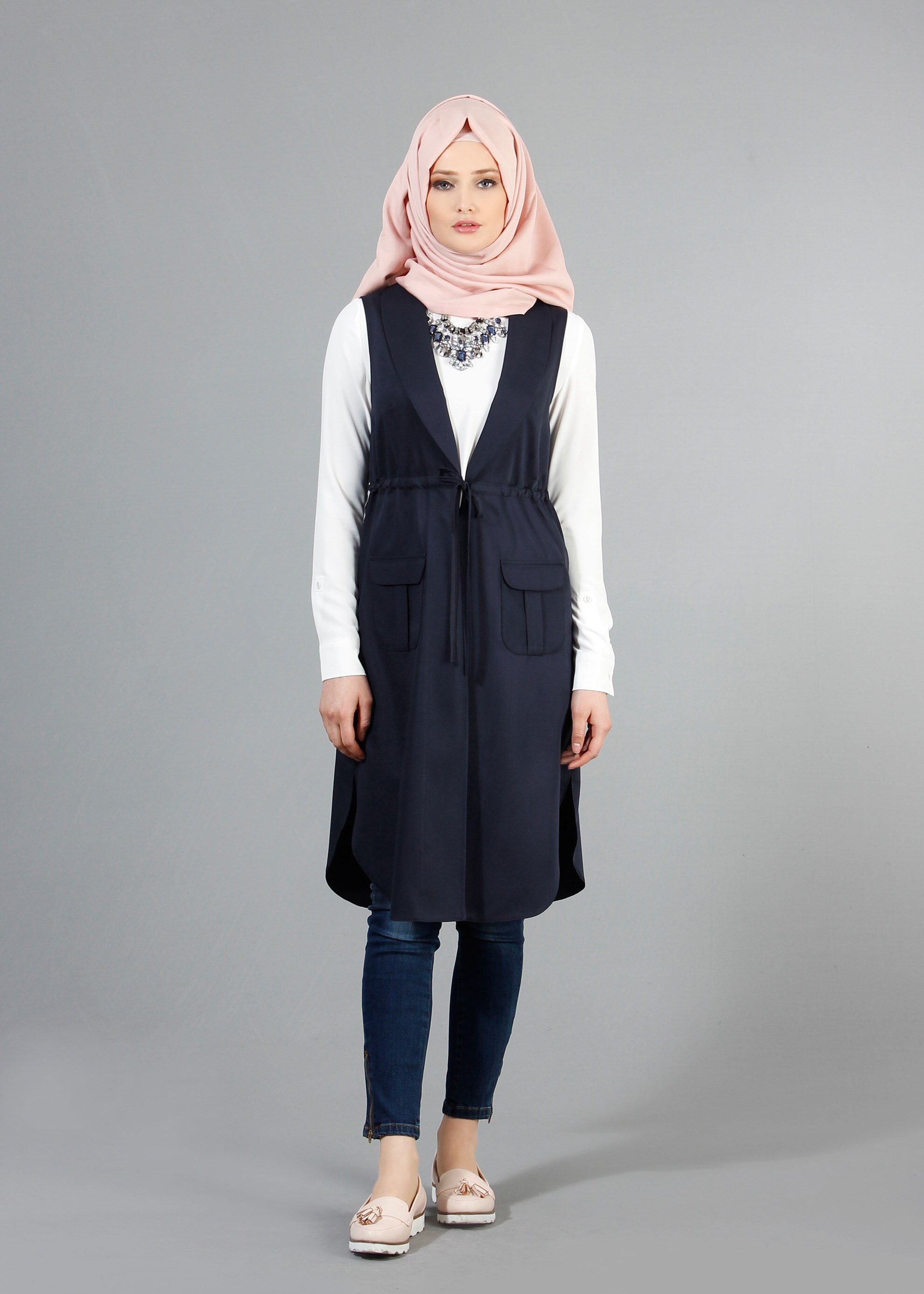 Tesettür giyim LACİVERT 4220 Hürrem Tesettür Yelek 36/44(38/40) TEK42