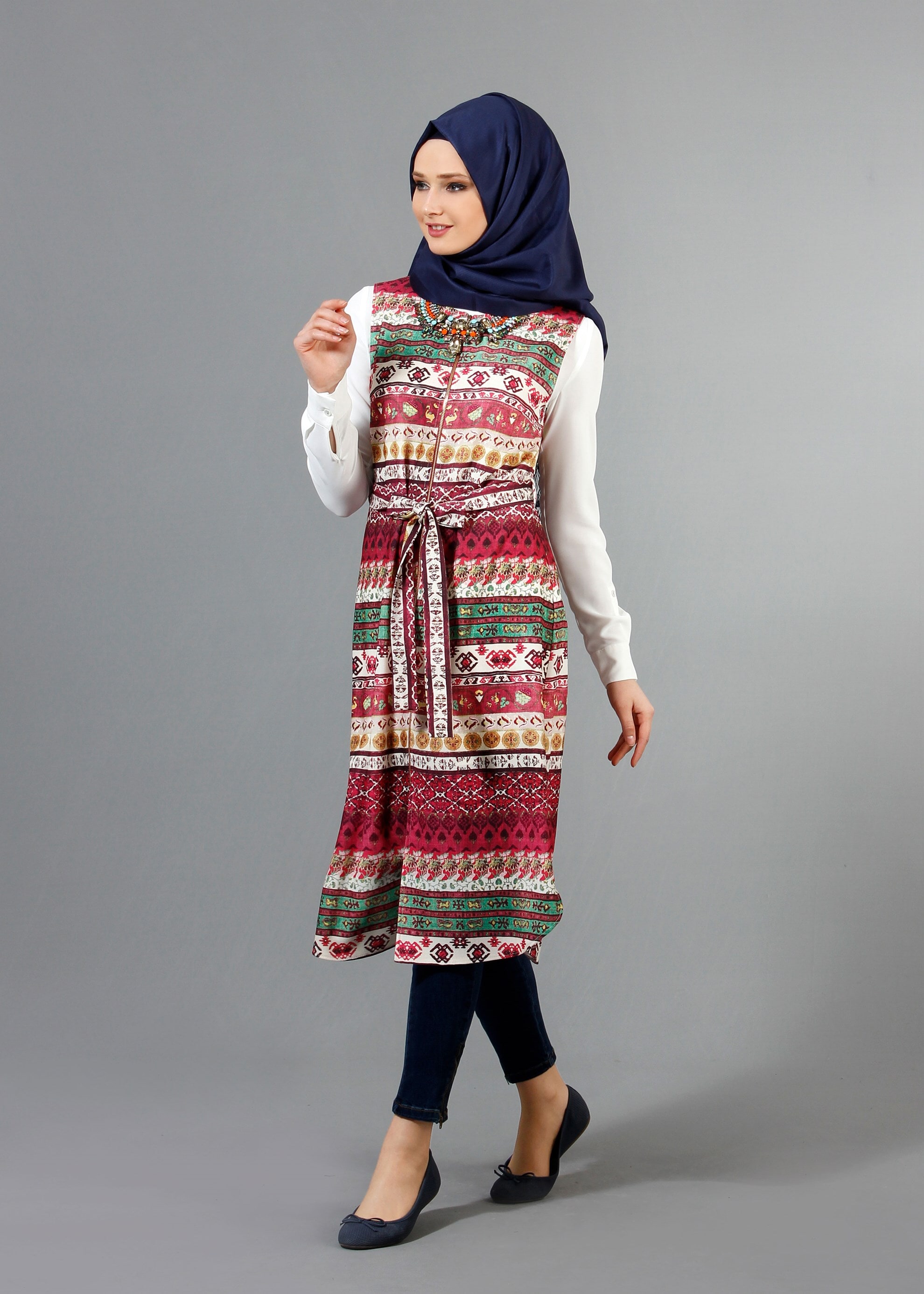 Tesettür giyim FUŞYA 4266 Picante Tesettür Yelek 36/44(38-40) TEK42