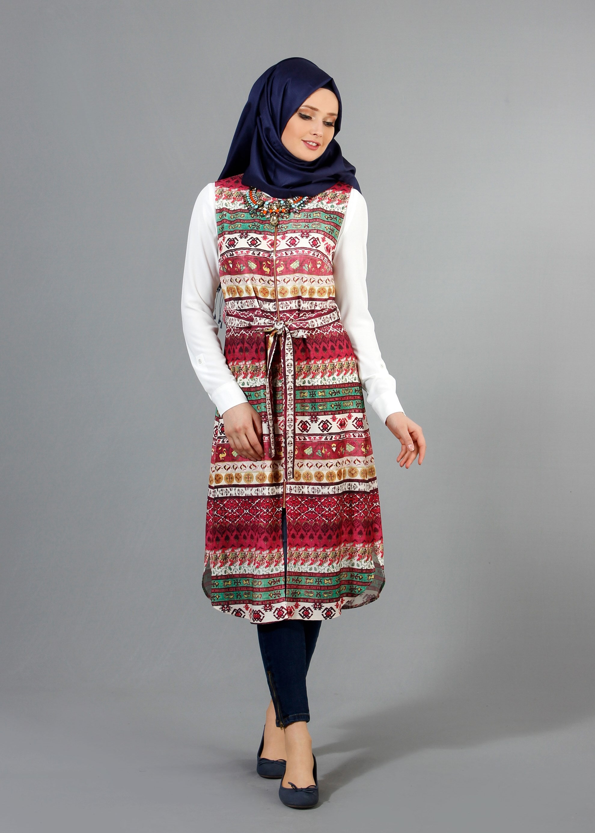 Tesettür giyim FUŞYA 4266 Picante Tesettür Yelek 36/44(38-40) TEK42