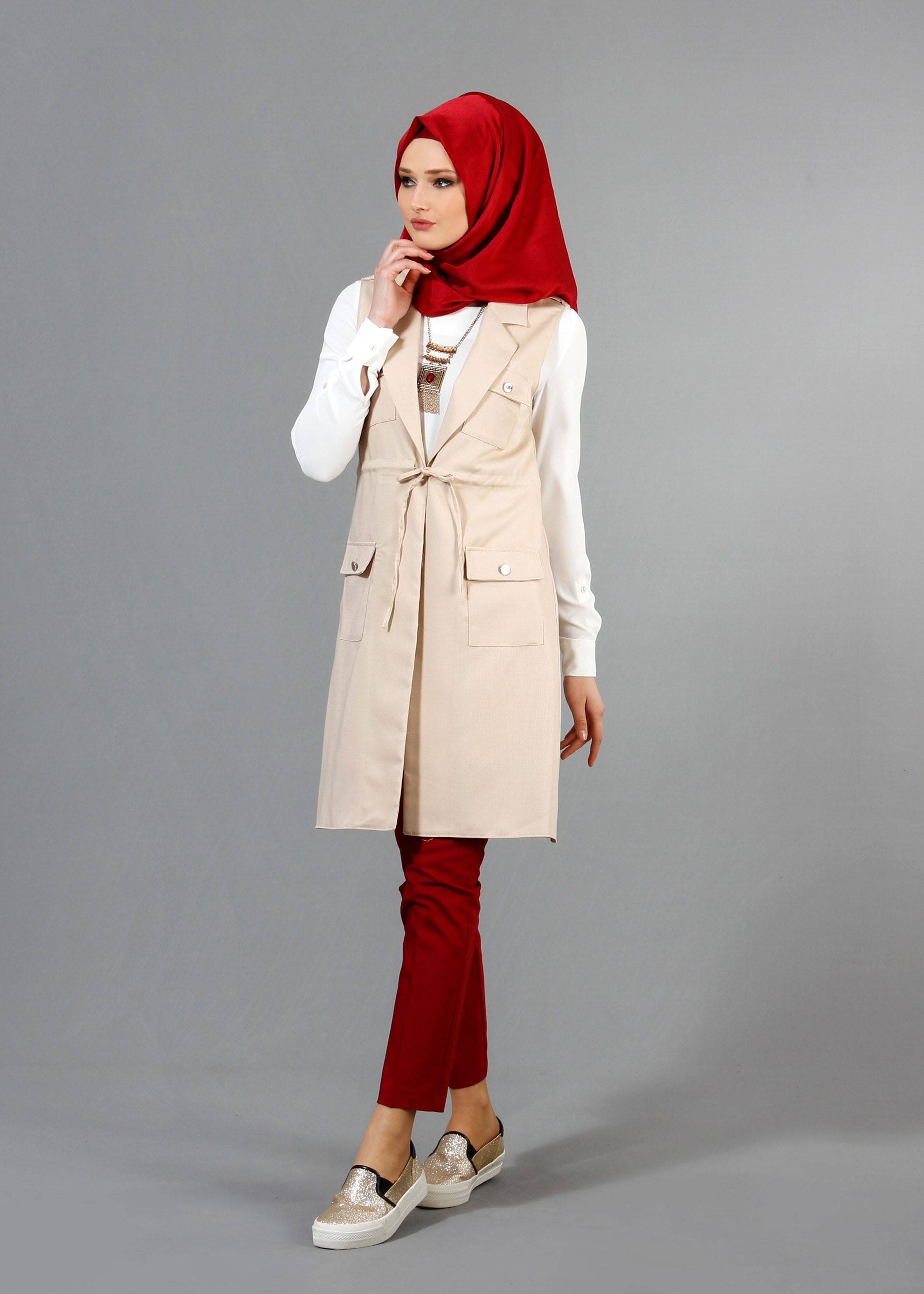 Tesettür giyim BEJ 4336 Derin Tesettür Yelek 36/42(38-40) TEK36