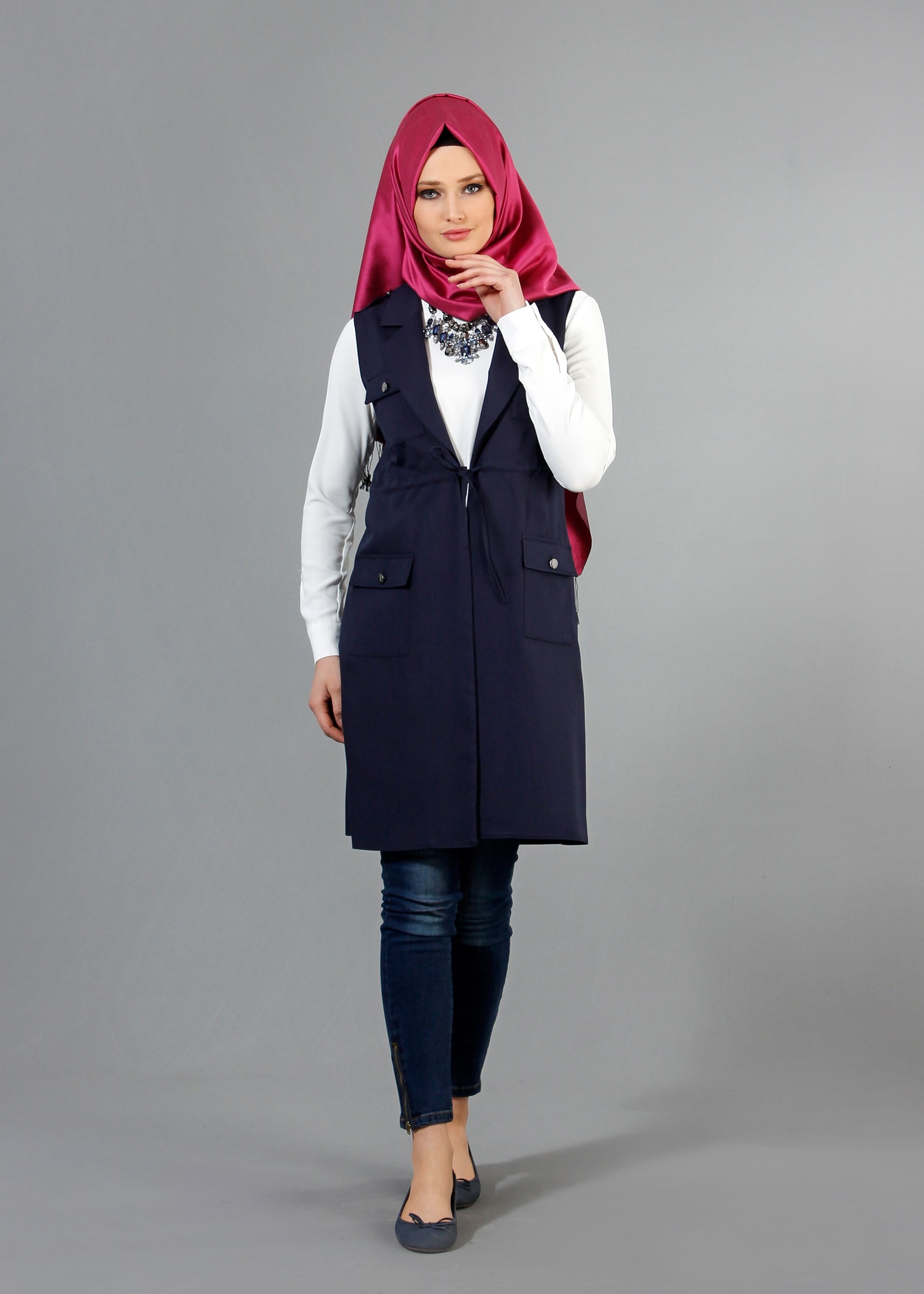 Tesettür giyim LACİVERT 4336 Derin Tesettür Yelek 36/42(38-40) TEK36