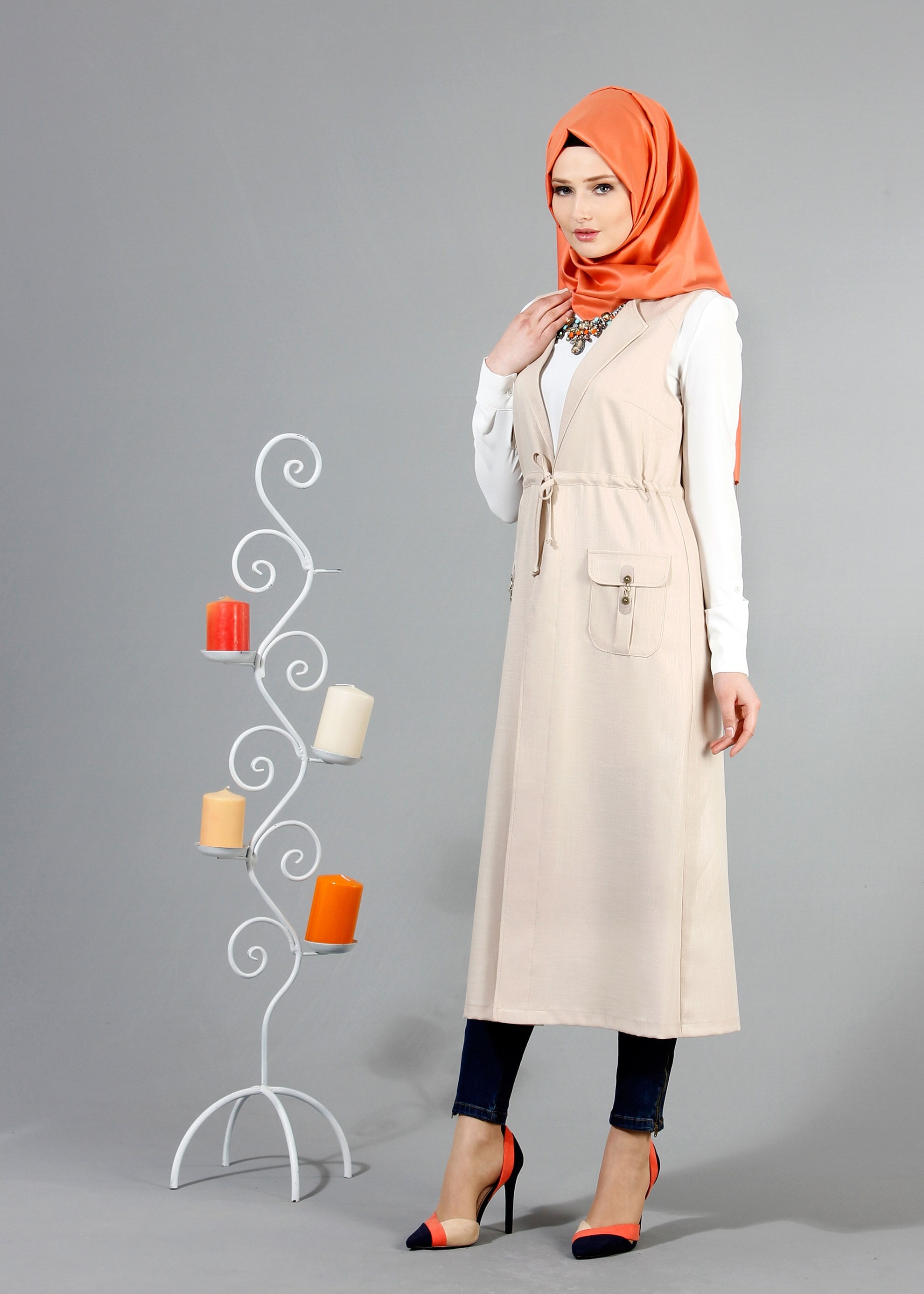 Tesettür giyim BEJ 4337 NEW SHİNE YELEK 36/46(38/40) TEK42