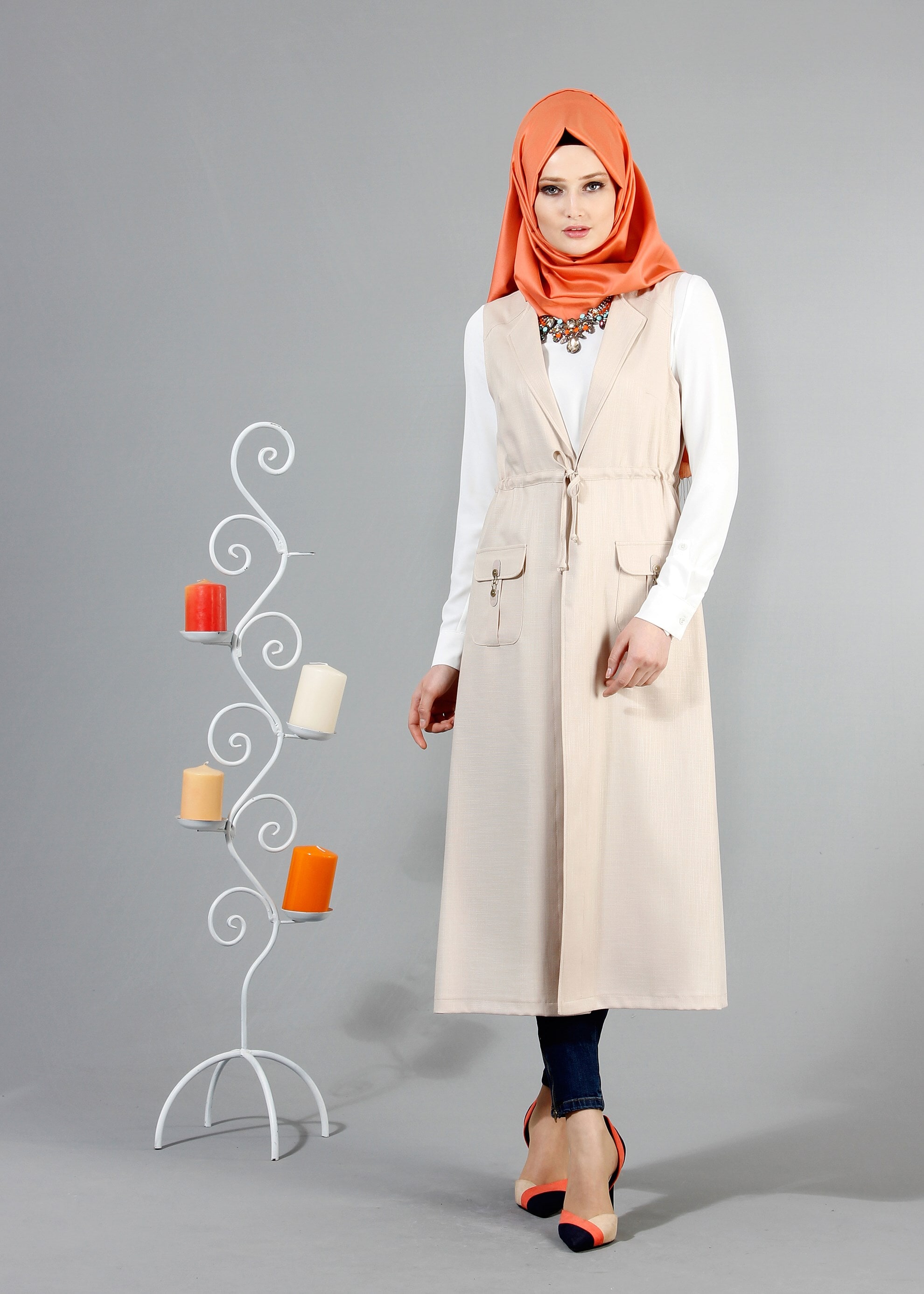 Tesettür giyim BEJ 4337 NEW SHİNE YELEK 36/46(38/40) TEK42