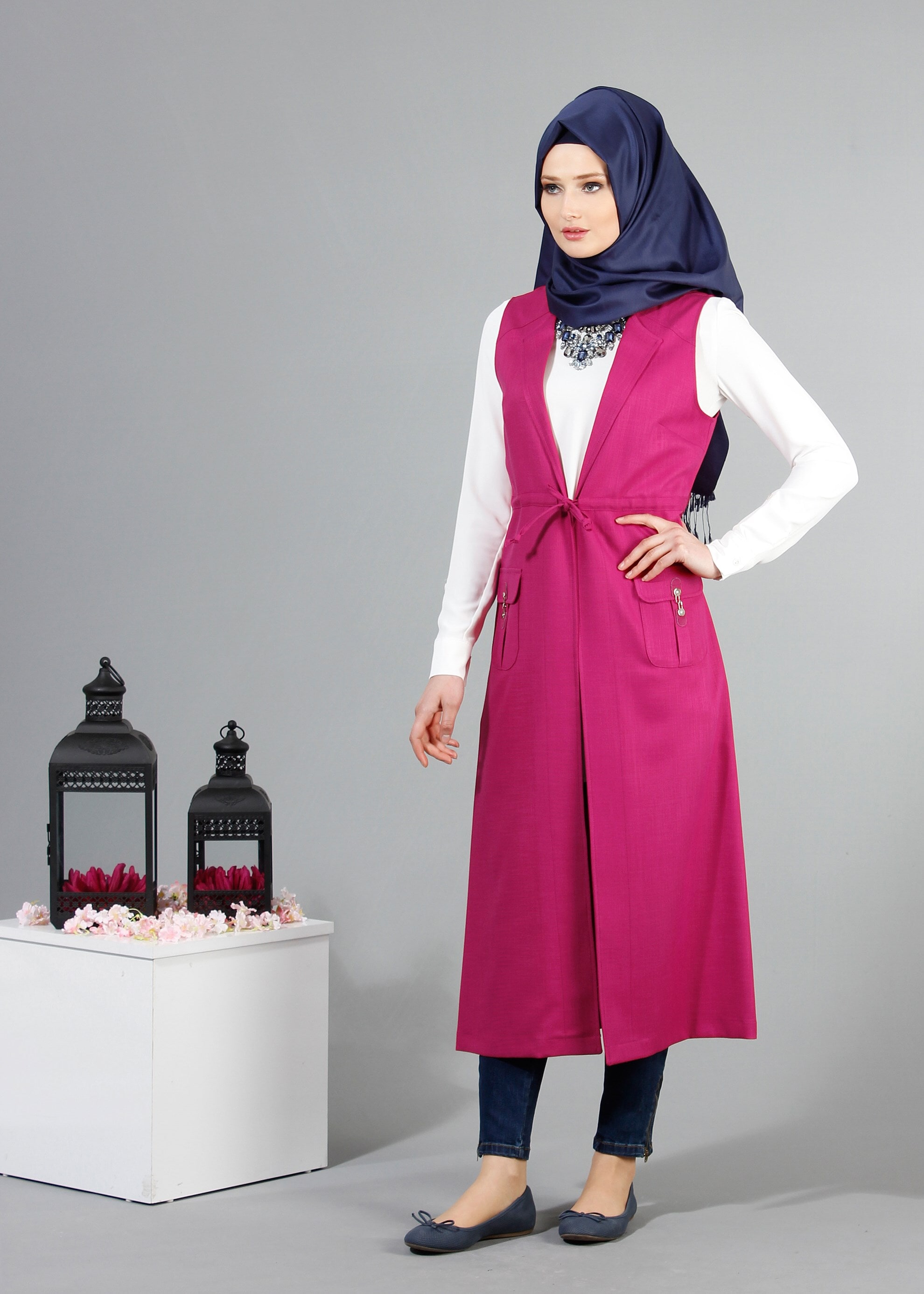 Tesettür giyim FUŞYA 4337 NEW SHİNE YELEK 36/46(38/40) TEK42