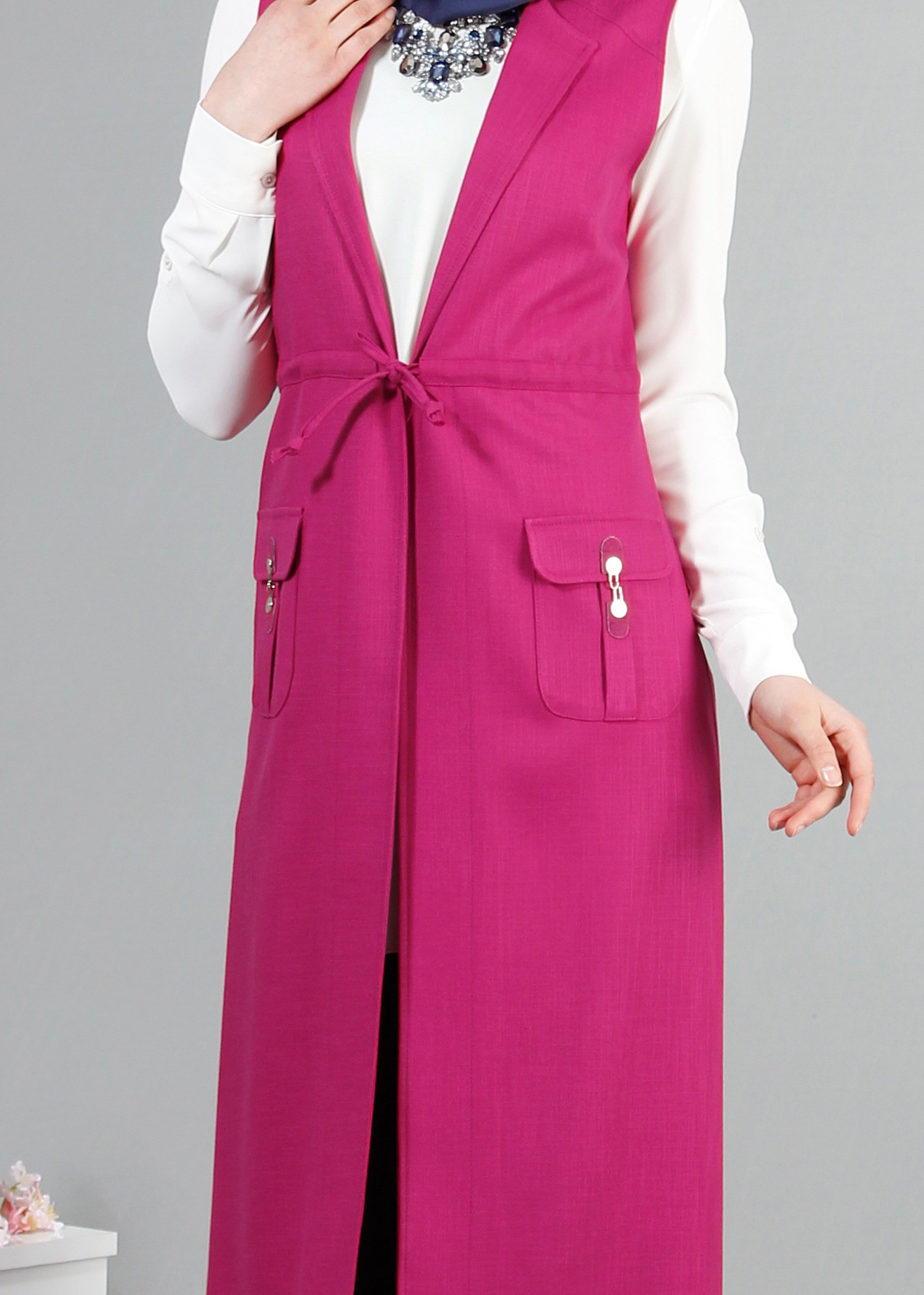 Tesettür giyim FUŞYA 4337 NEW SHİNE YELEK 36/46(38/40) TEK42