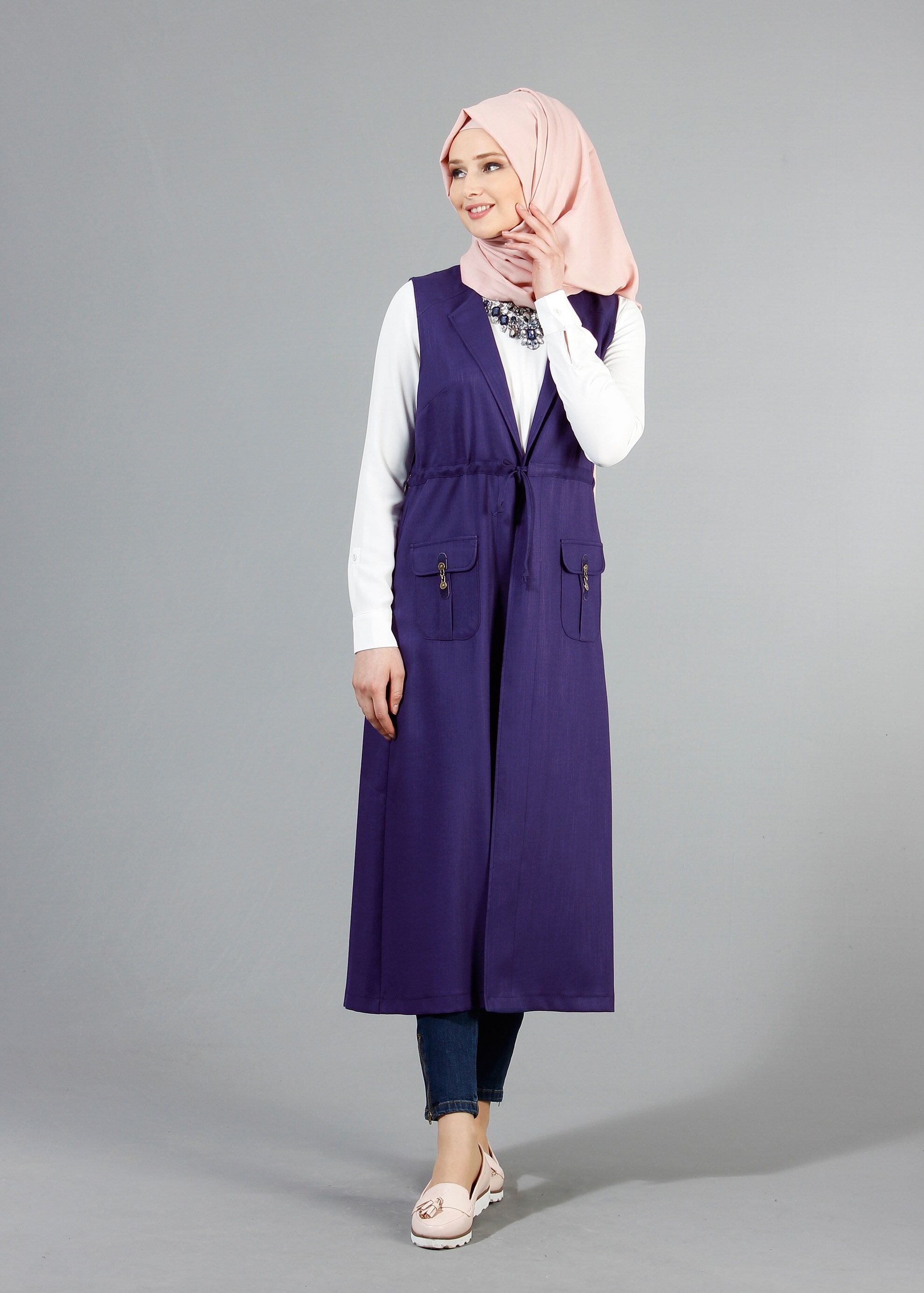 Tesettür giyim LACİVERT 4337 NEW SHİNE YELEK 36/46(38/40) TEK42