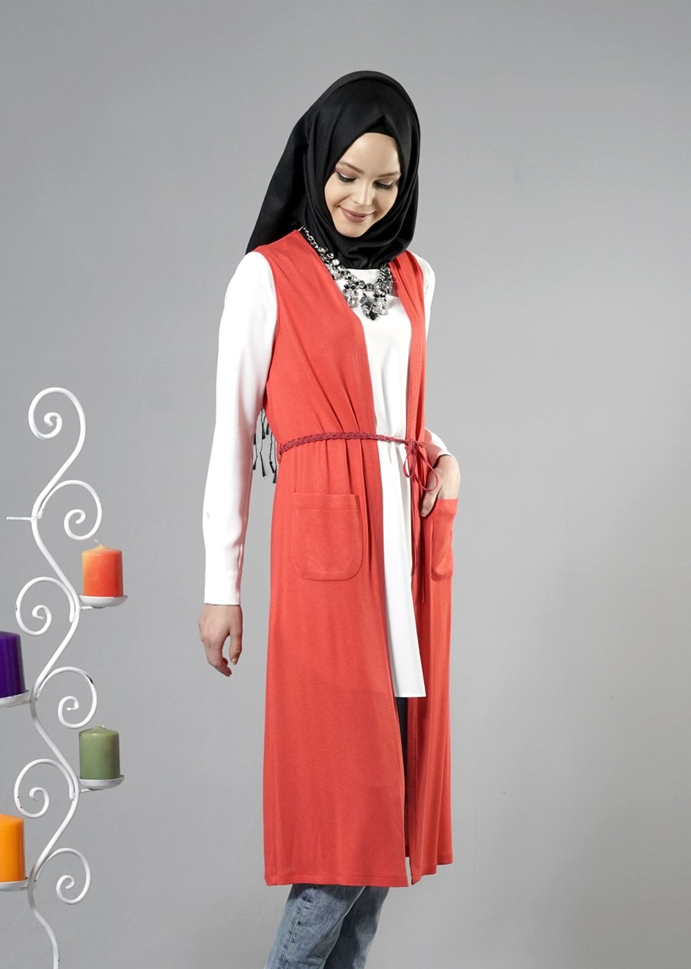 Tesettür giyim MERCAN 4338 Hanna Tesettür Yelek 38/48 TEK36