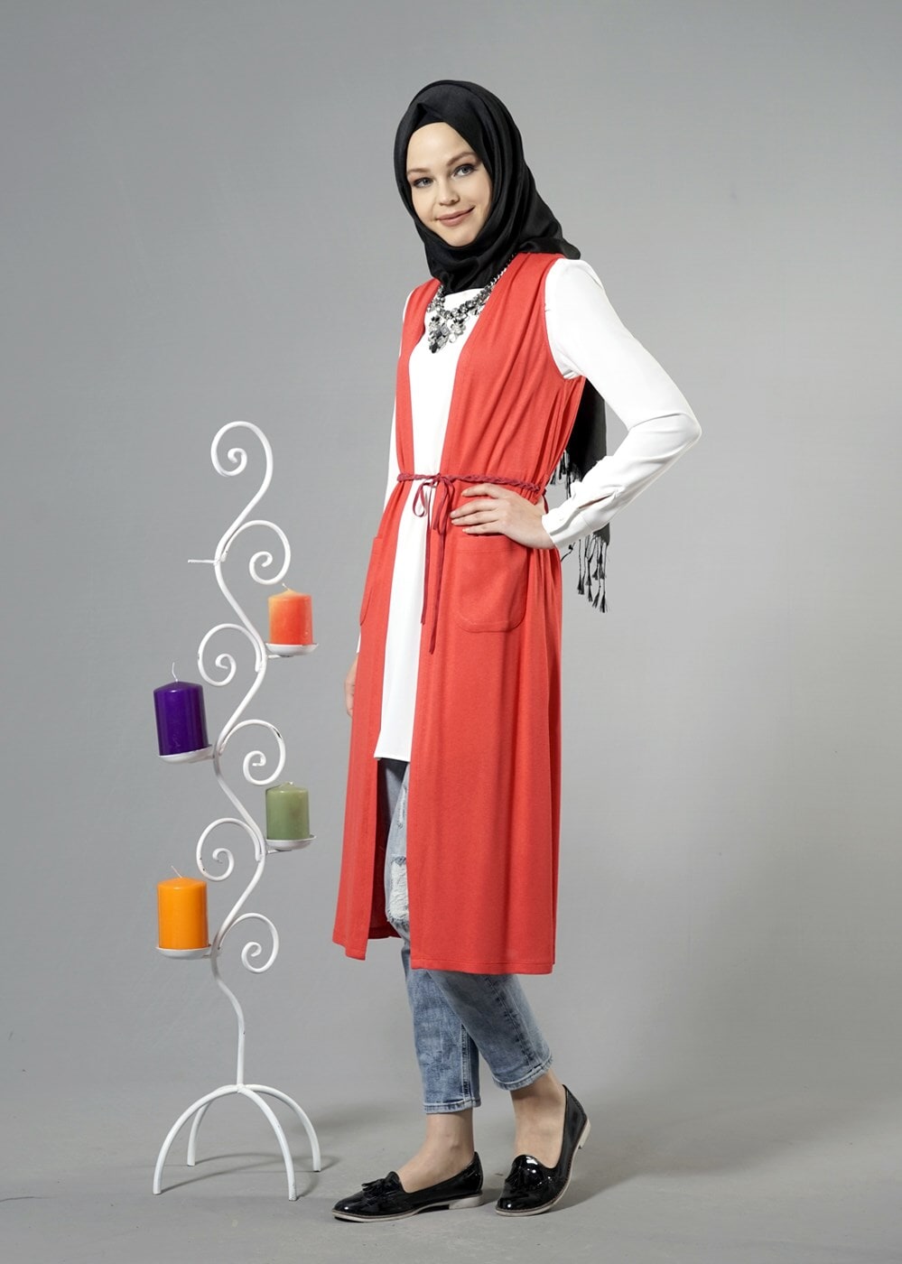 Tesettür giyim MERCAN 4338 Hanna Tesettür Yelek 38/48 TEK36