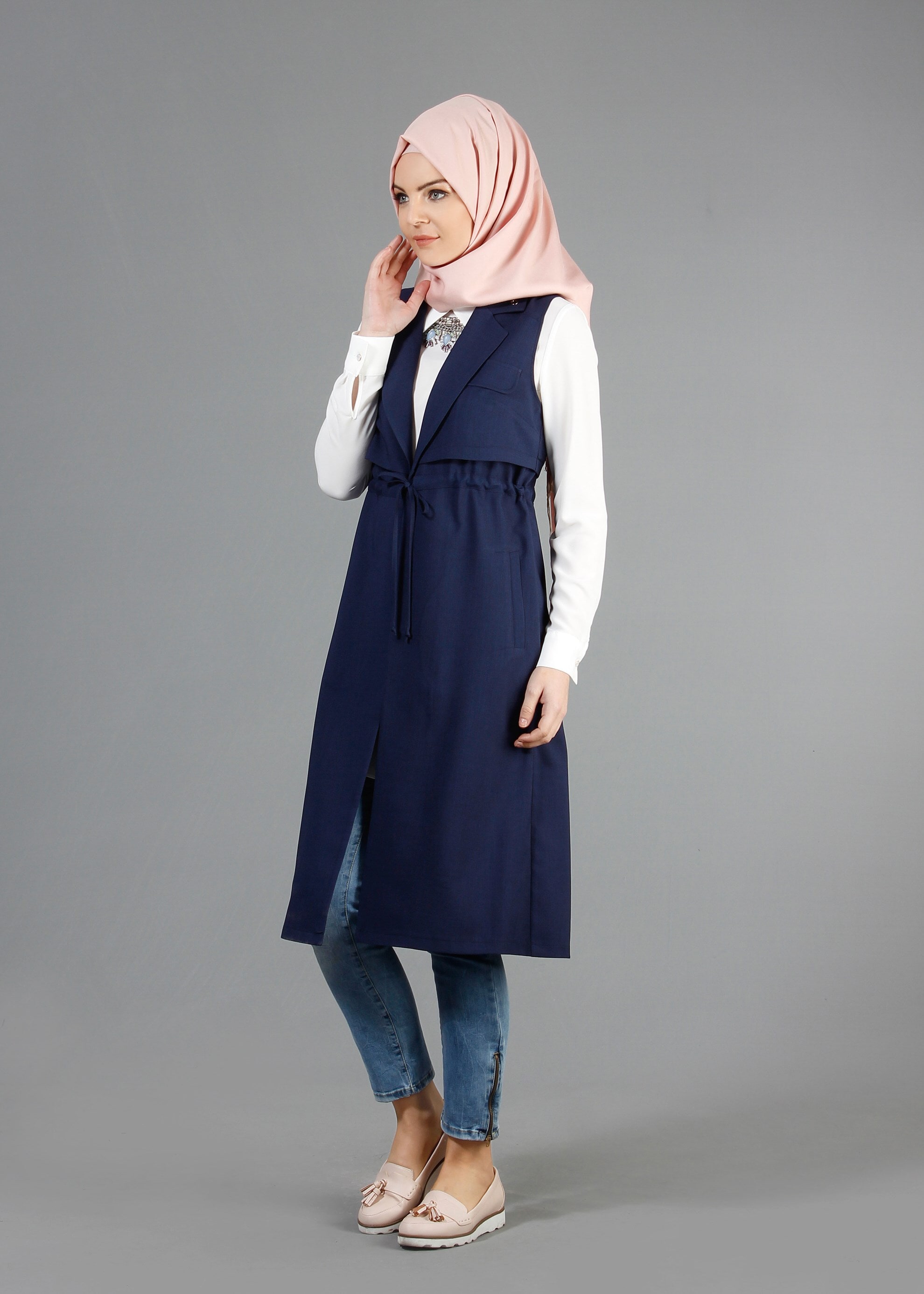 Tesettür giyim LACİVERT 4359 Marmaris Tesettür Yelek 36/44(38-40) TEK42