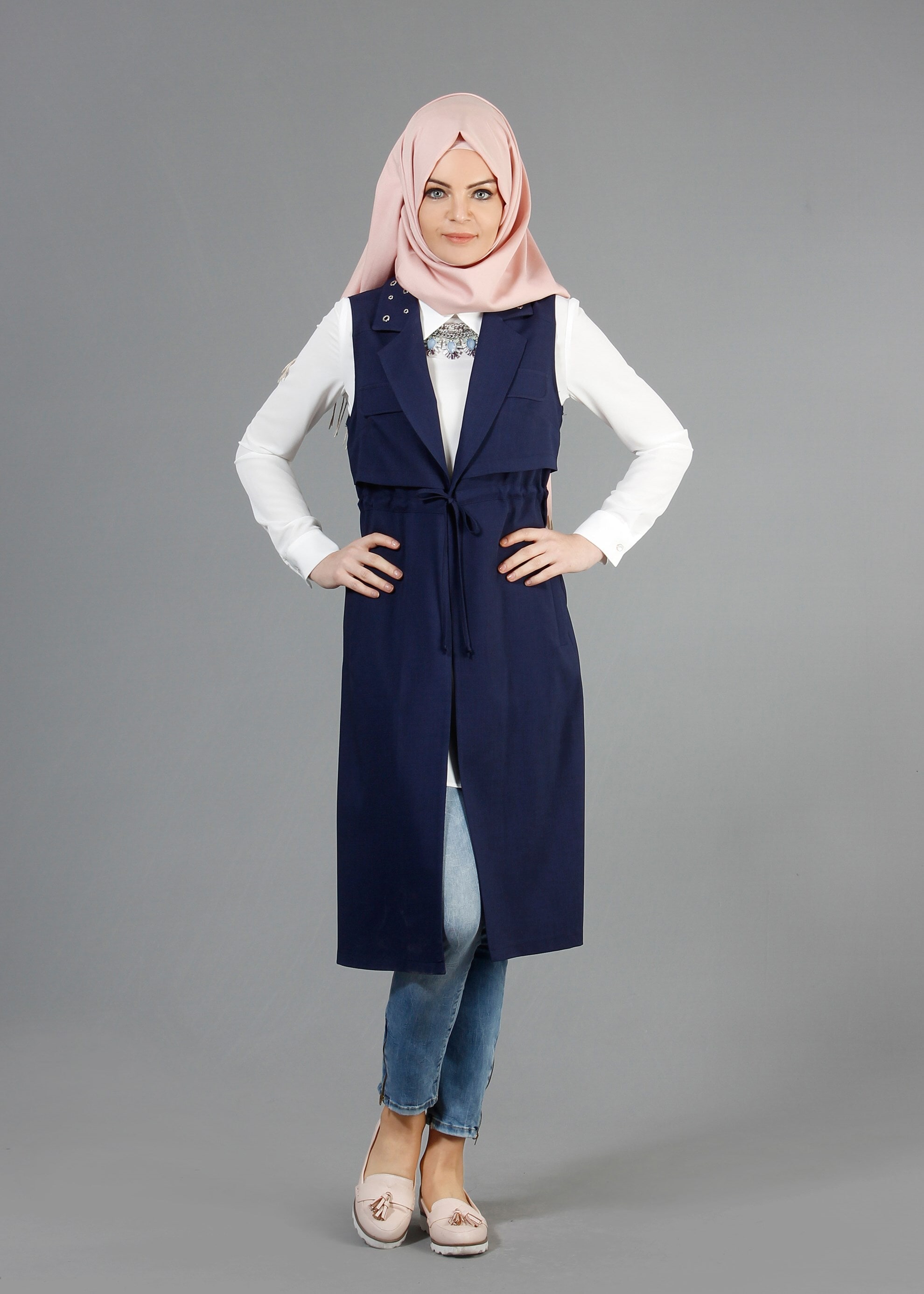 Tesettür giyim LACİVERT 4359 Marmaris Tesettür Yelek 36/44(38-40) TEK42