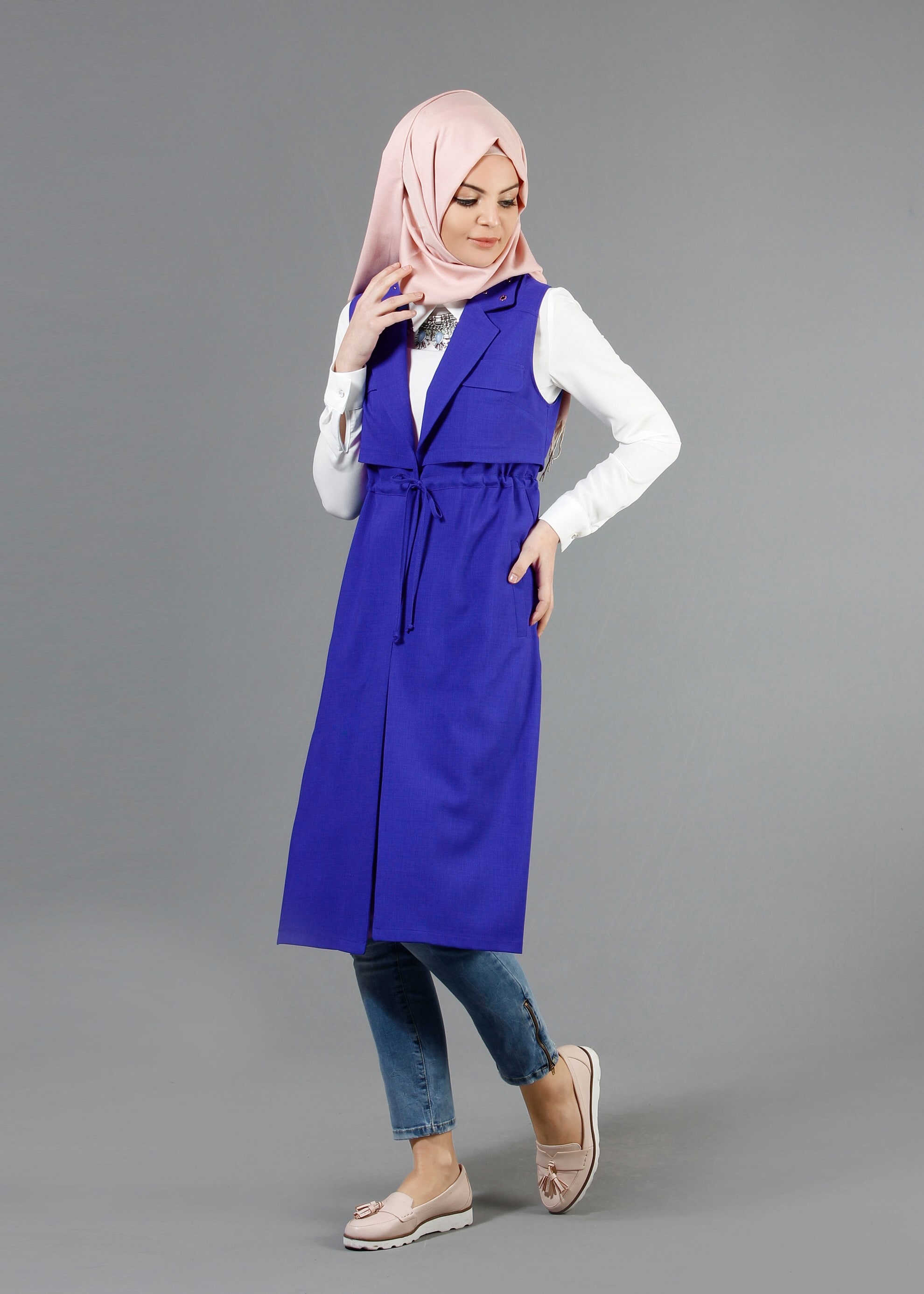 Tesettür giyim LACİVERT 4359 Marmaris Tesettür Yelek 36/44(38-40) TEK42